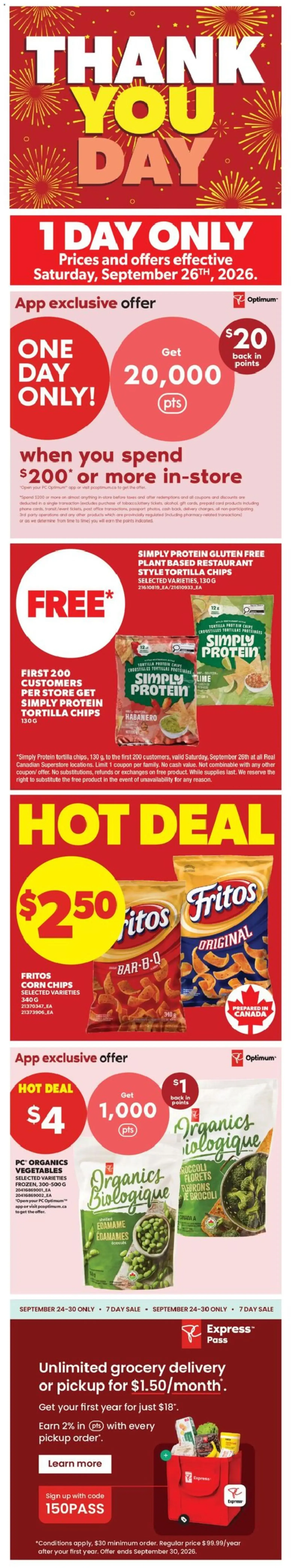 Thank You Day - One Day Only Offers from September 24 to September 30 2026 - flyer page 1