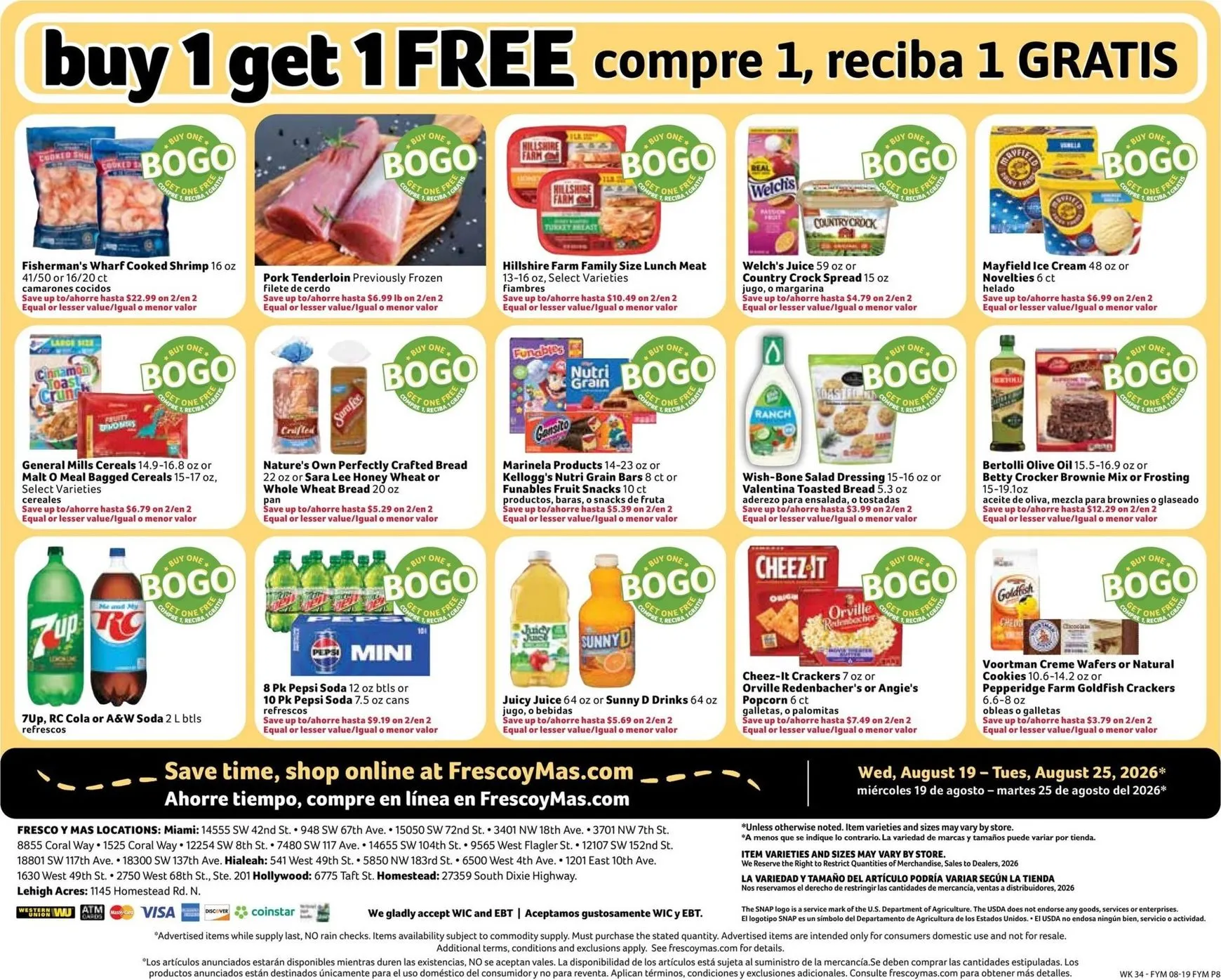 Weekly promotion Current Fresco y Más leaflet valid from Wednesday 08/19/2026 to Tuesday 08/25/2026 spanning from August 19 to August 25 2026 - Page 8 for Catalogue 365