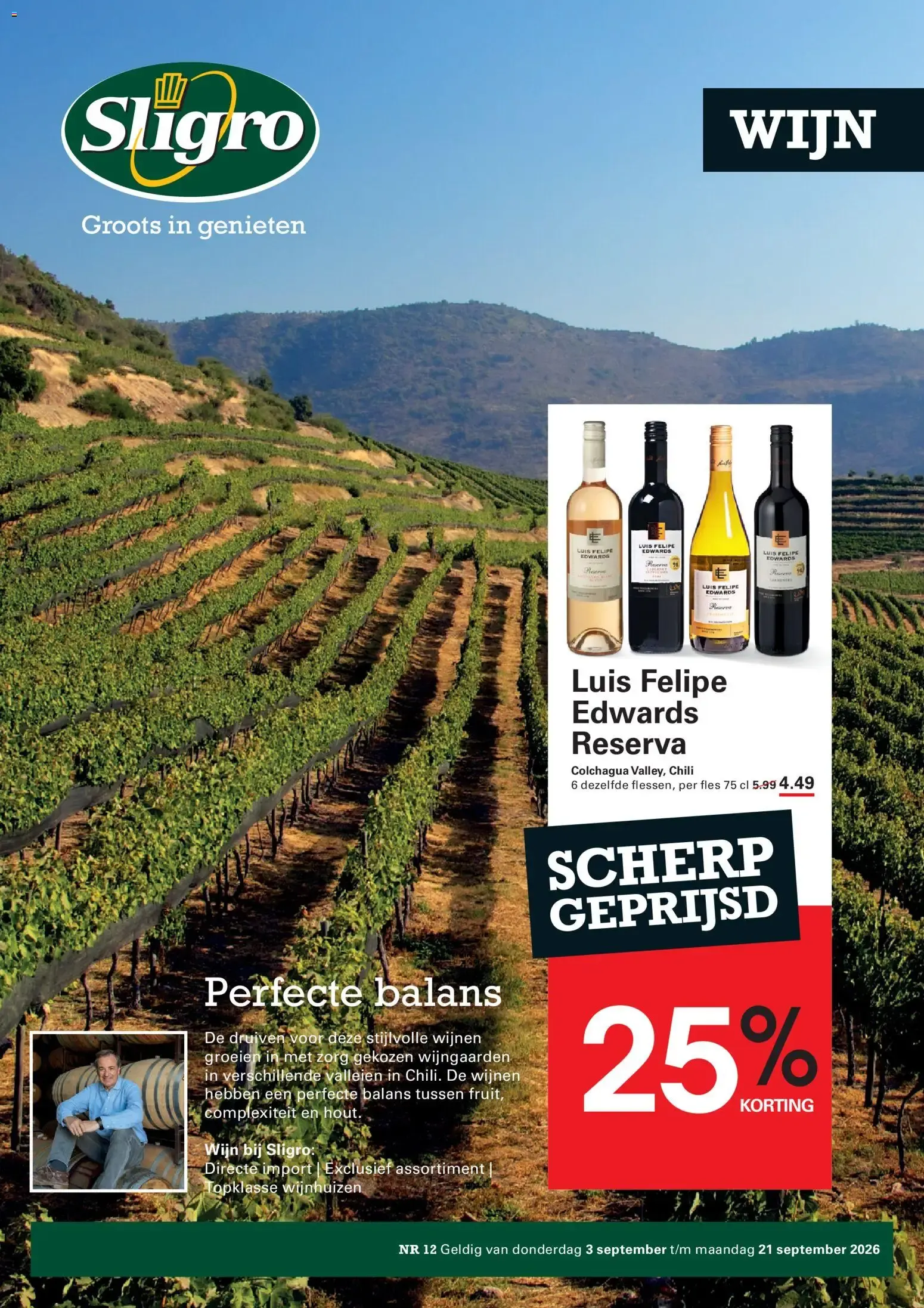 Sligro Wijnen van 3 september tot 21 september 2026 - Folder pagina 1