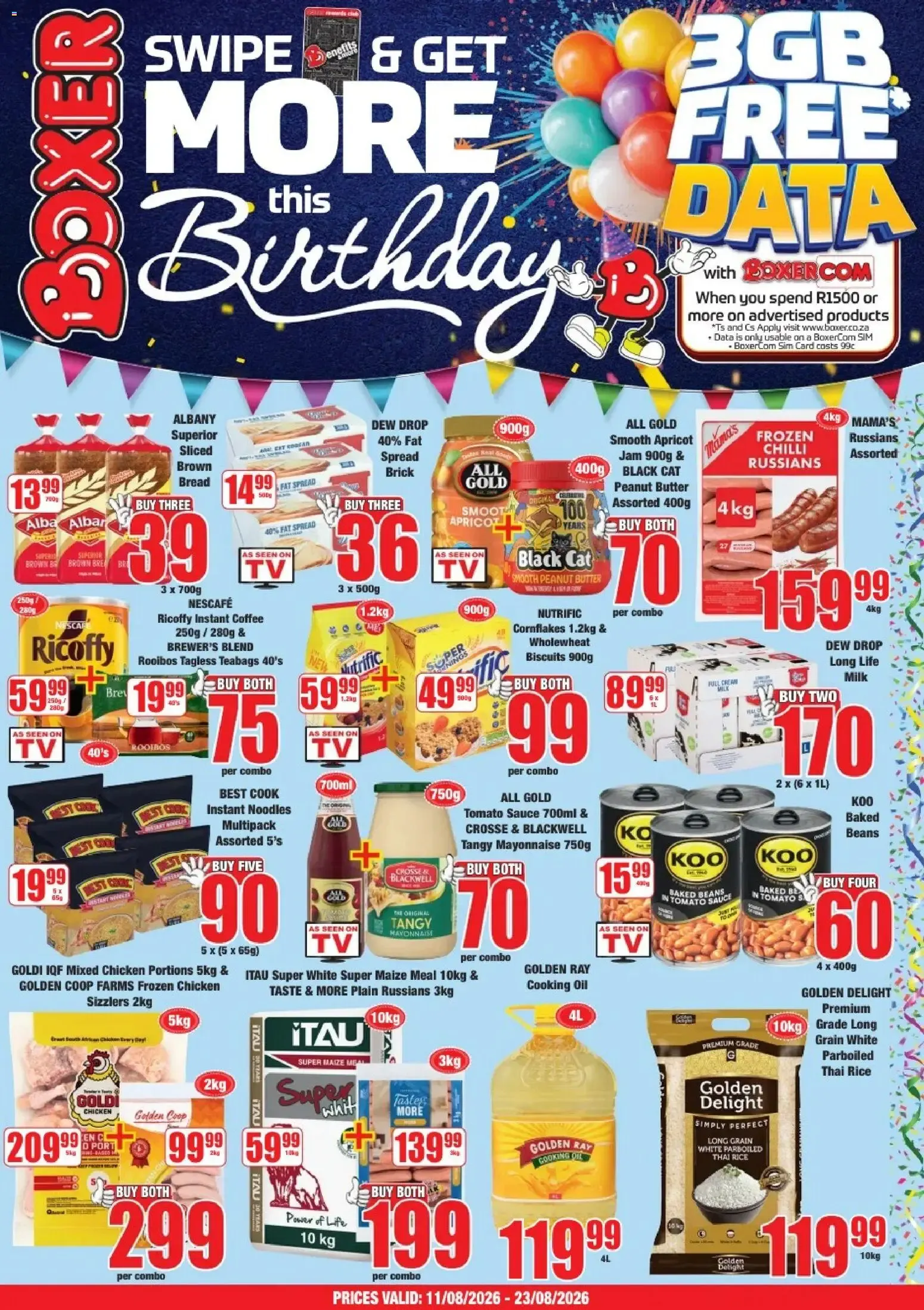 Boxer: Swipe & Get More this Birthday from 11 August to 23 August 2026 - Catalogue Page 1
