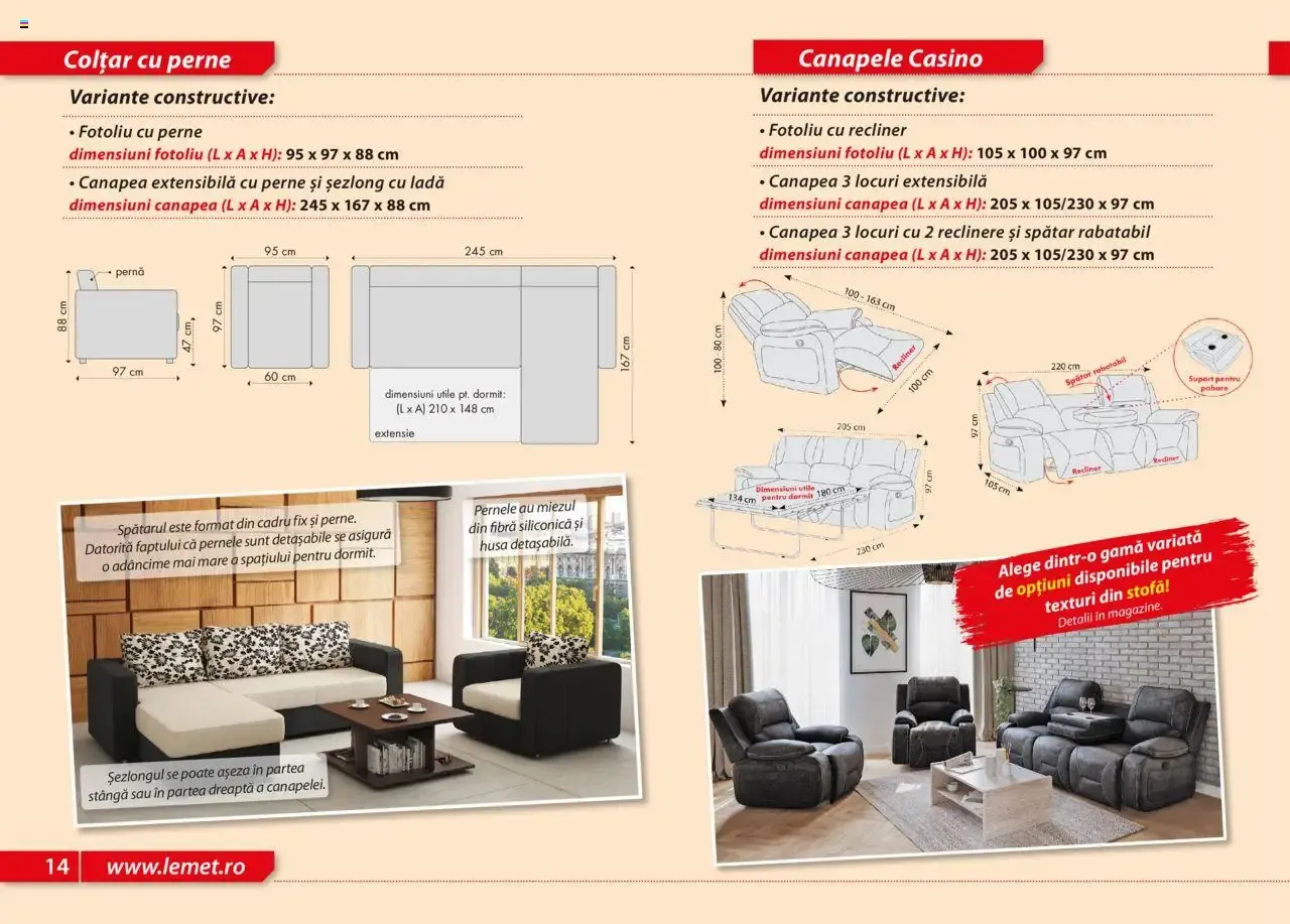 Catalog LEMS Canapele lemssofa collection - Colţar extensibil KIEV de la 17 noiembrie până la 31 ianuarie 2027 - Revista Pagina 14