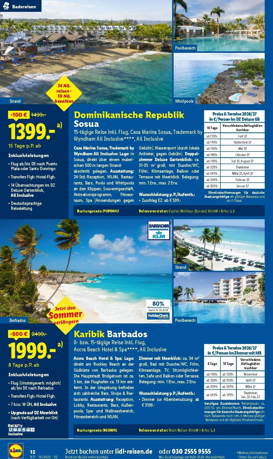 Lidl - Reise-Highlights Prospekt – von Mittwoch 14.10.2026 bis Sonntag 15.11.2026 von 14. Oktober bis 15. November 2026 - Prospekt seite 12