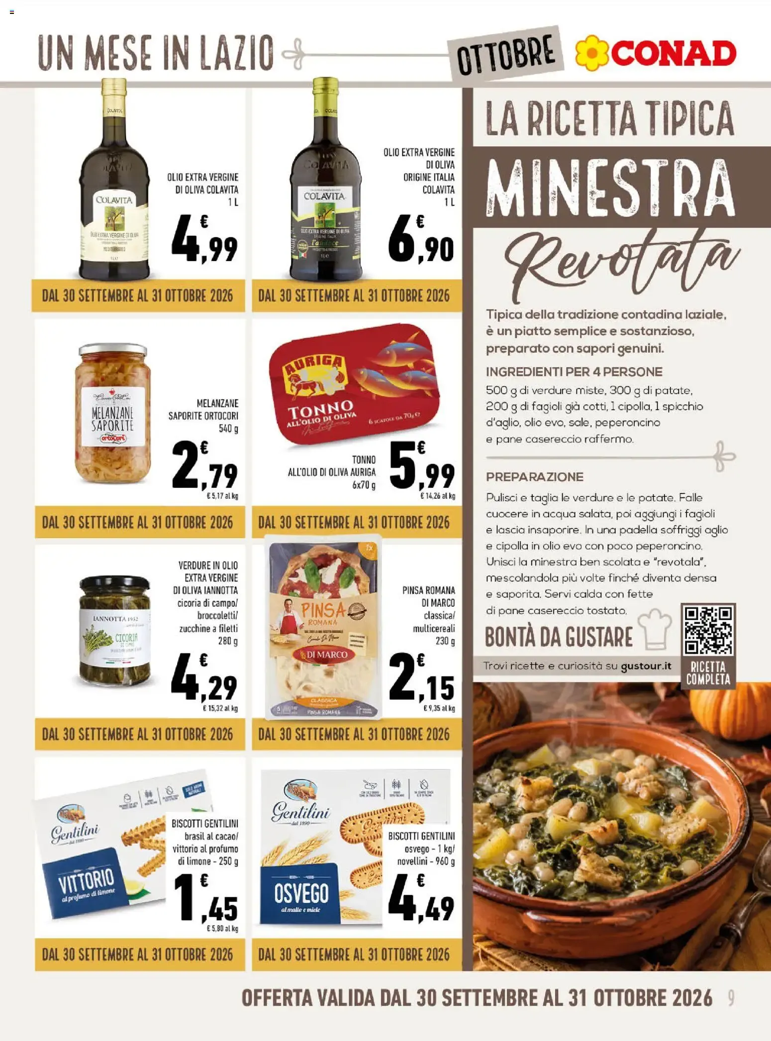 Gli Speciali Conad: Un Mese in Lazio a Tavola da 30 settembre a 31 ottobre di 2026 - Pagina del volantino 9