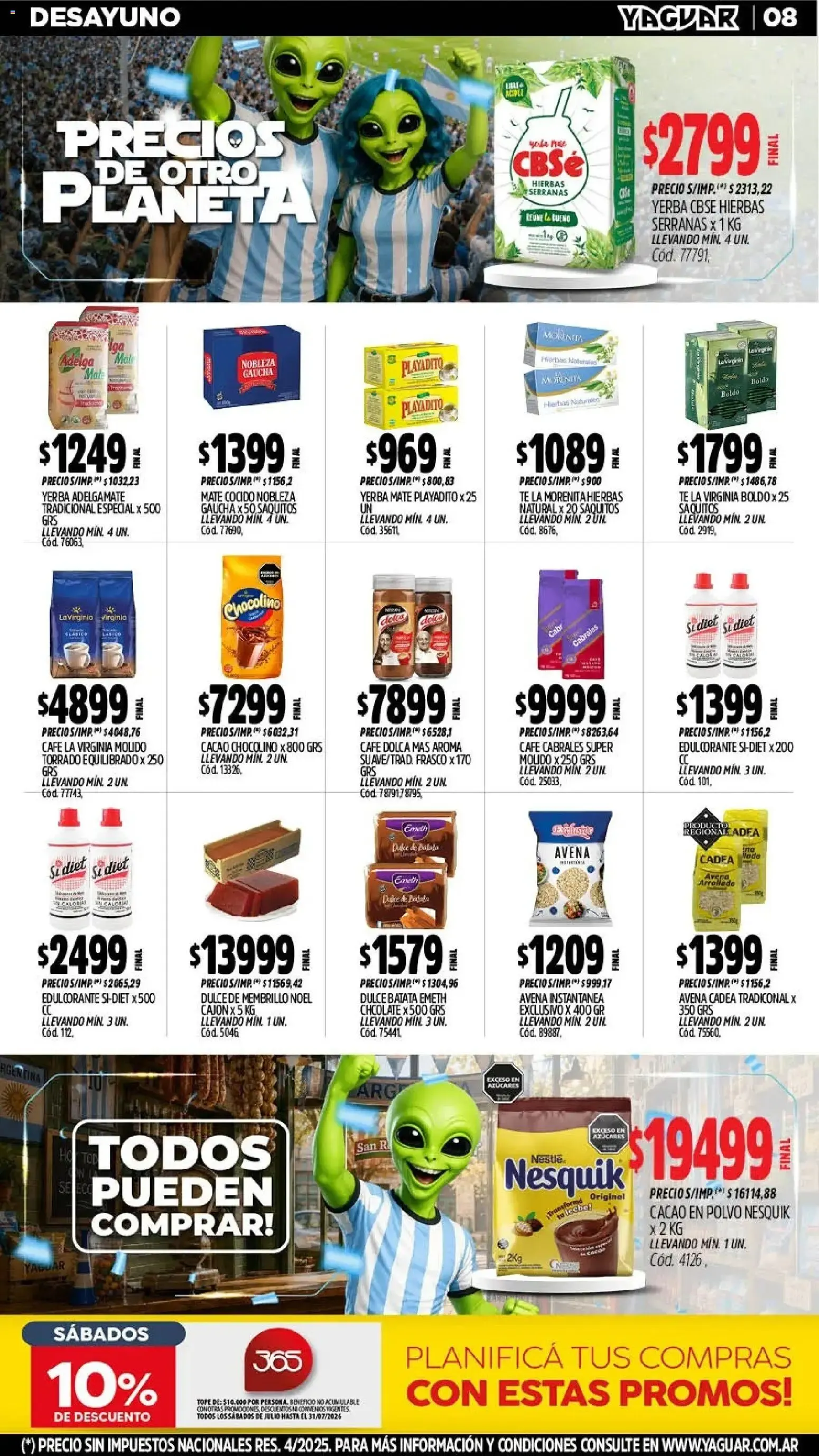 Ofertas de Mayorista Yaguar: Precios de Otro Planeta 13 de julio al 18 de julio 2026 - Página 9 del catálogo