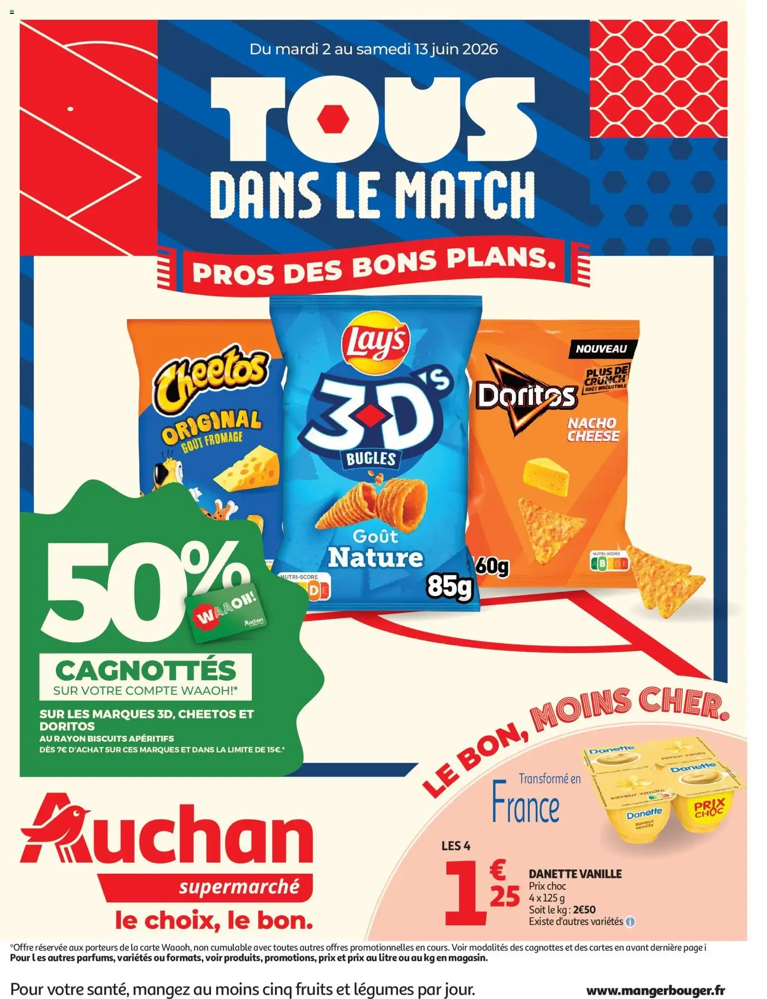 Auchan - Tous dans le match, pros des bons plans du 2 juin au 13 juin 2026 - Catalogue page 1