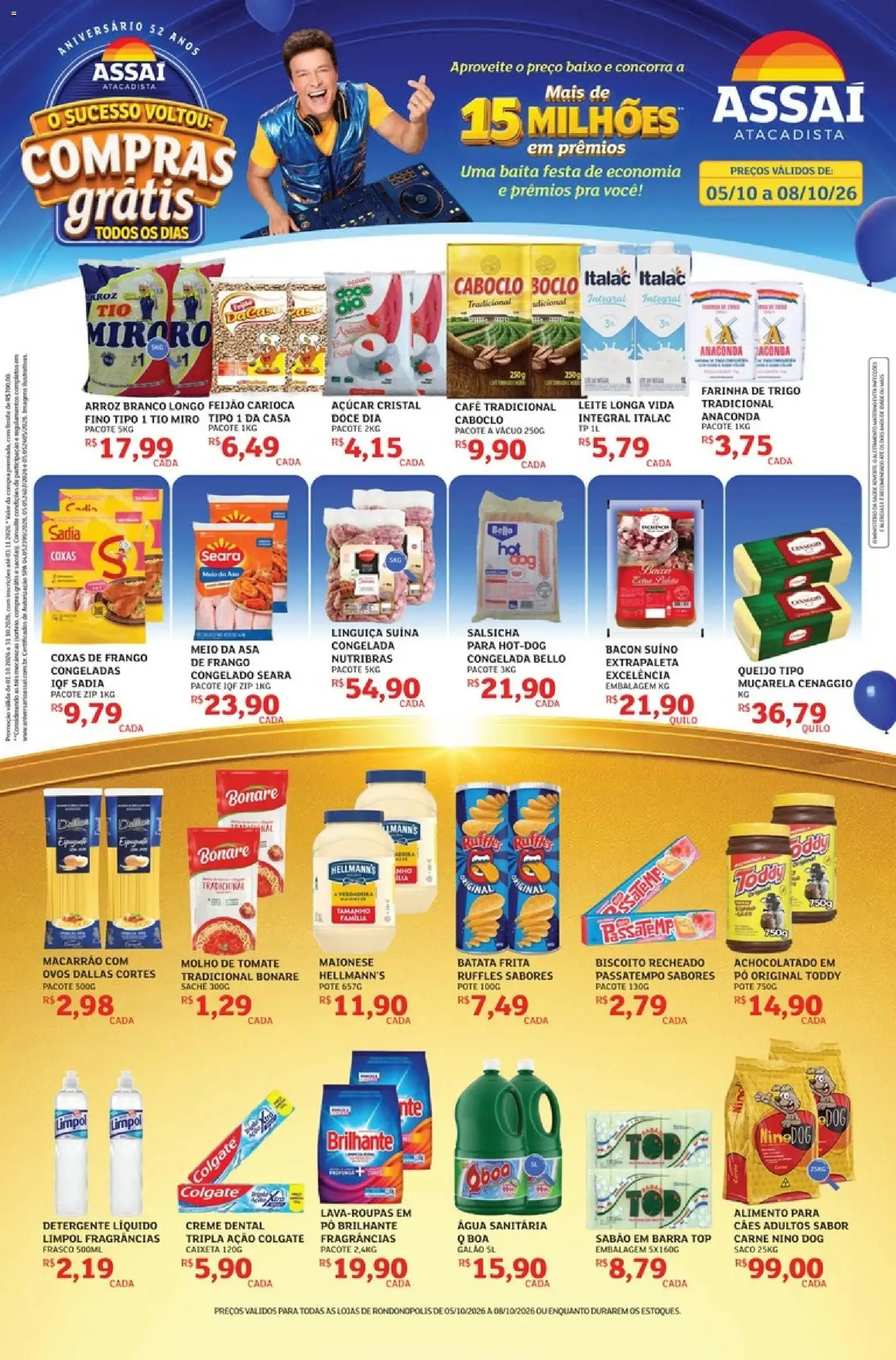 Encarte de Assaí Atacadista - Aniversário 52 Anos: Compras Grátis 5 de outubro até 8 de outubro 2026 - Pagina 1