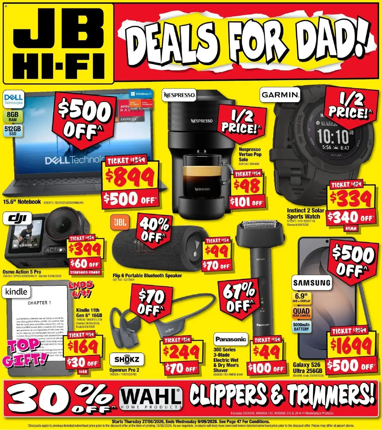 JB Hi-Fi catalogue Deals for Dad - 27/08/2026 > weekly / monthly specials - Catalogue valid from 27 August to 9 September 2026 - page 1