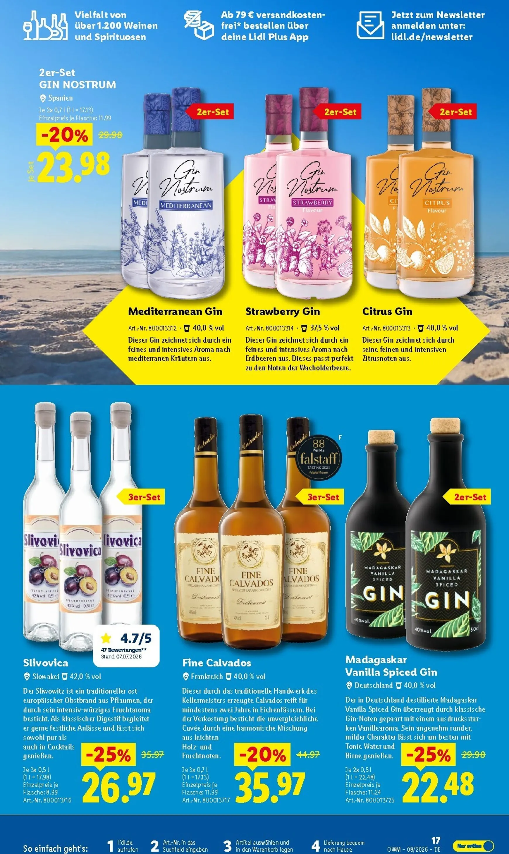 Lidl - Wein & Spirituosen Prospekt – von Samstag 01.08.2026 bis Montag 31.08.2026 von 1. August bis 31. August 2026 - Prospekt seite 17