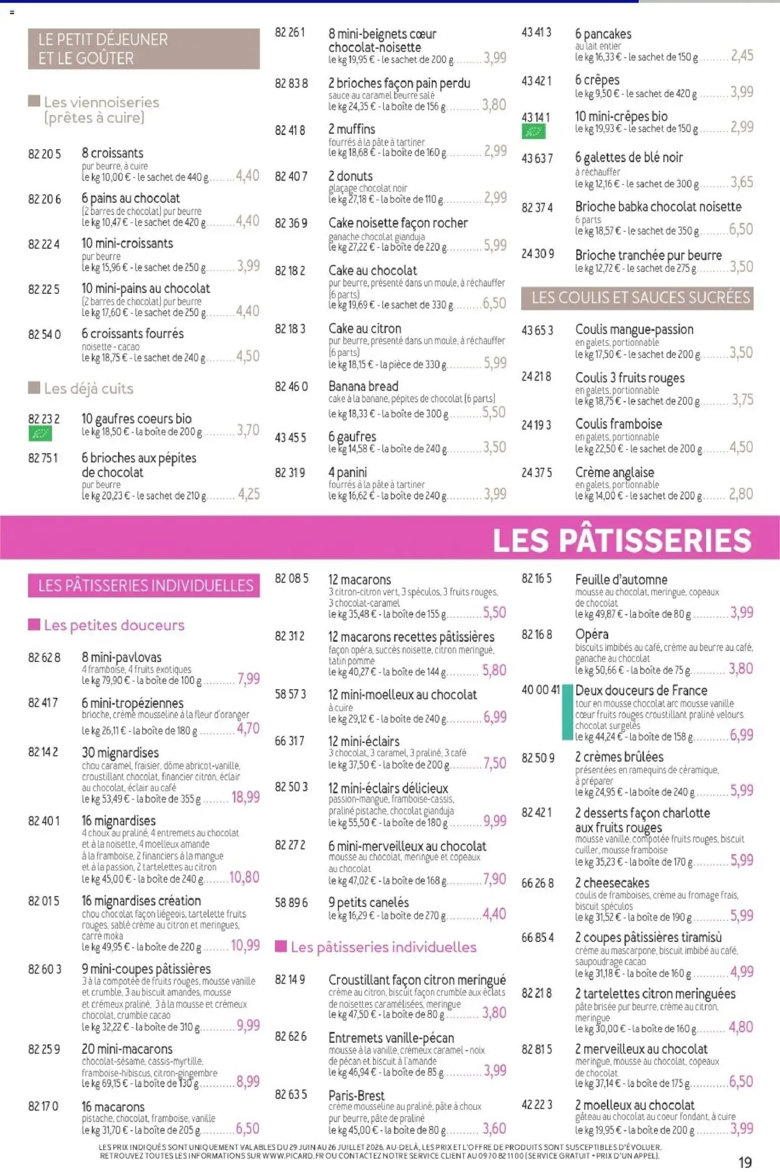 Picard - Catalogue Trimestriel à partir du 29/06/2026 - promo en ligne du 29 juin au 13 septembre 2026 - Catalogue page 18