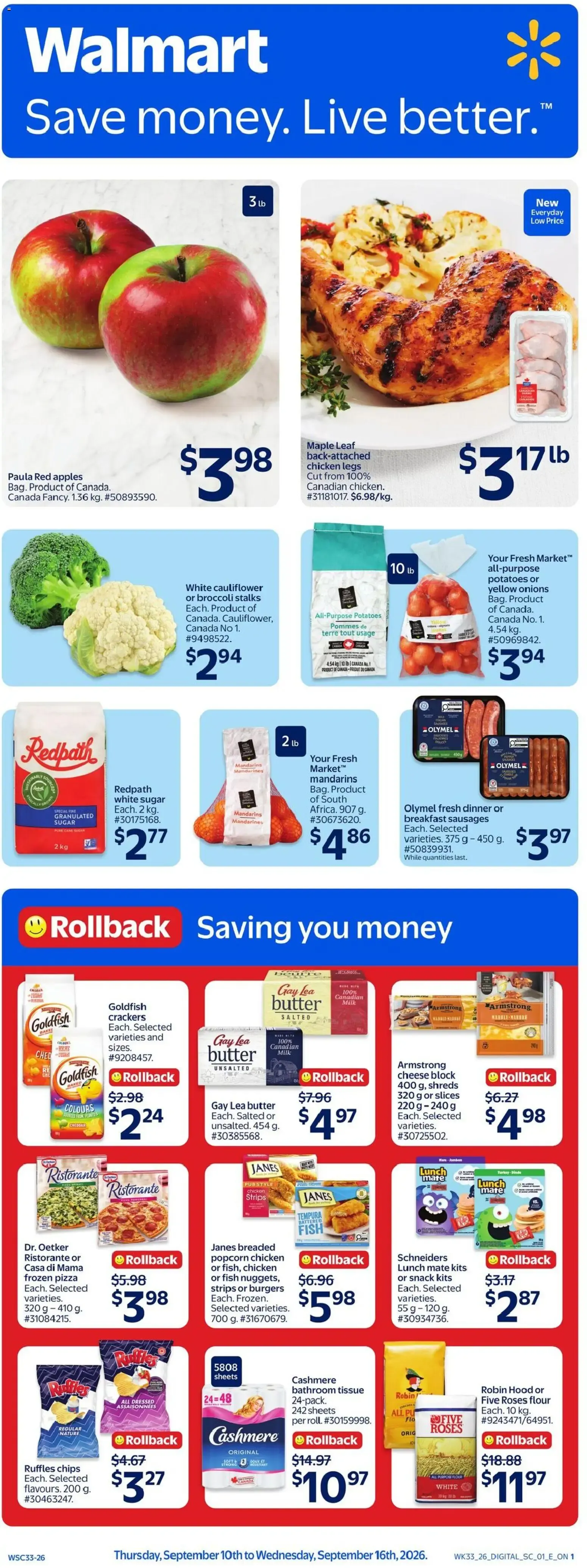 Walmart weekly flyer from Sep 10, 2026 > weekly specials & deals from September 10 to September 16 2026 - flyer page 1