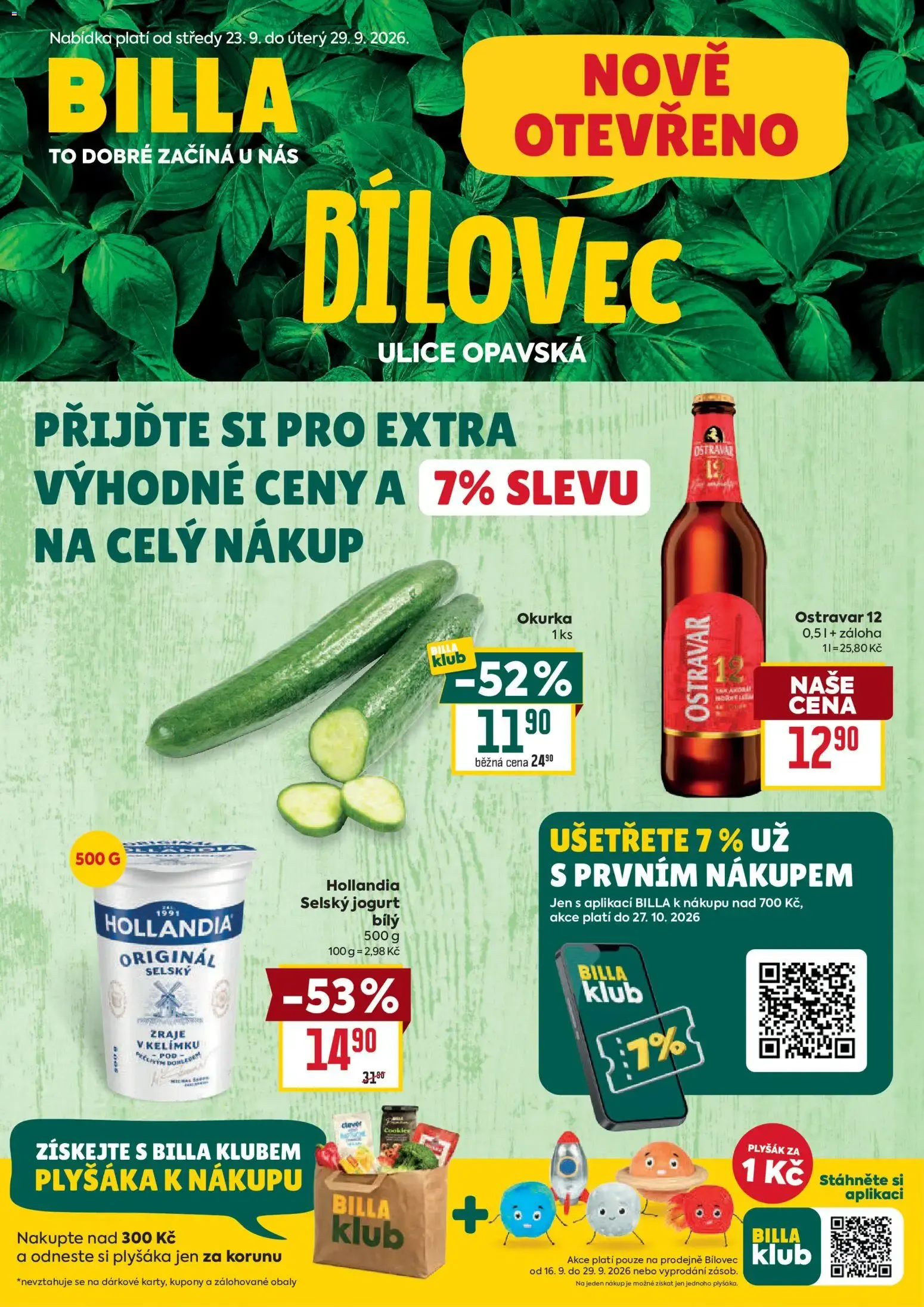 Billa leták od 23.09.2026 + Akce příští týden - 23. září 29. září 2026 - Page 1
