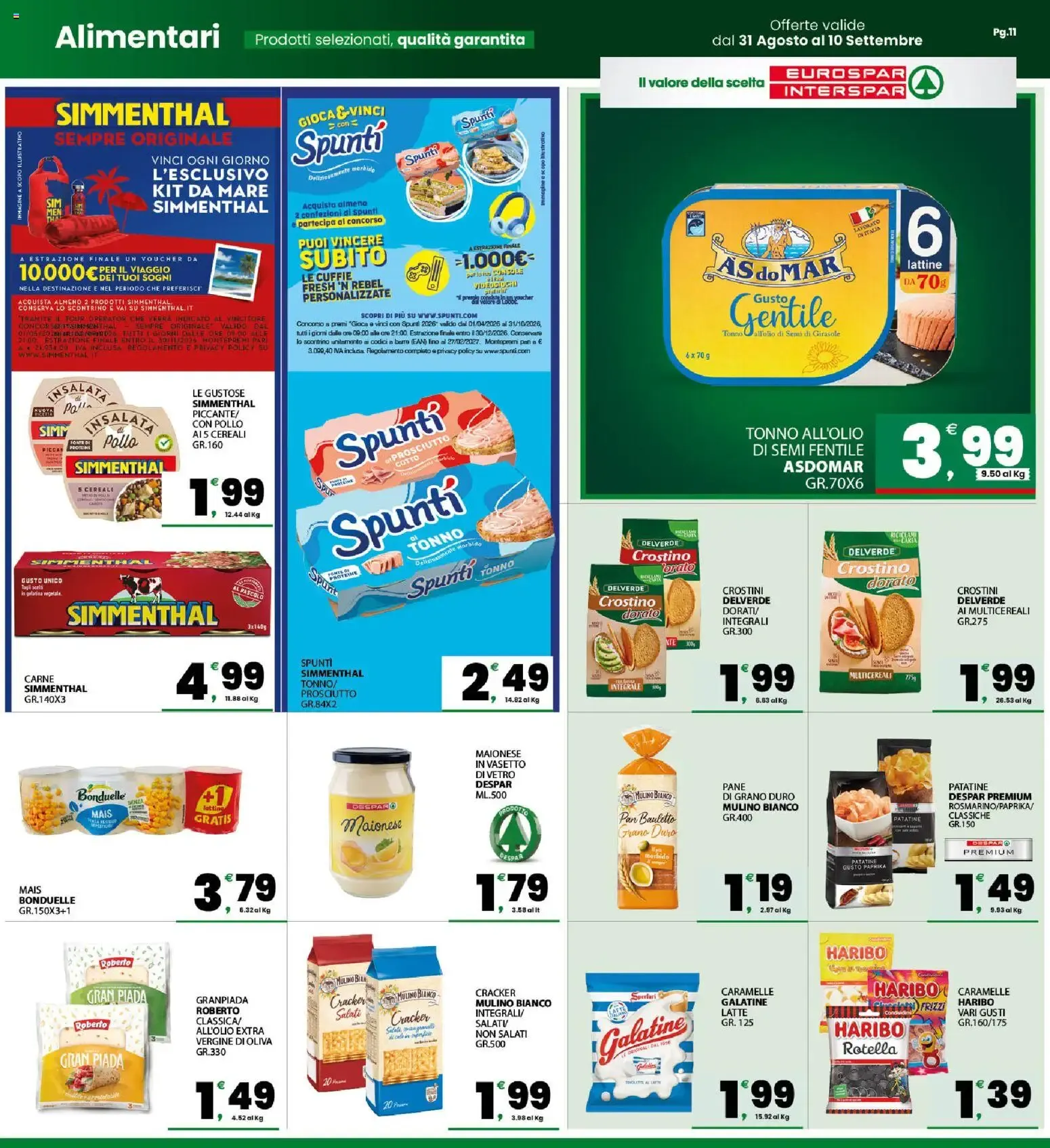 Eurospar Interspar - La Spesa Conveniente da 31 agosto a 10 settembre di 2026 - Pagina del volantino 11