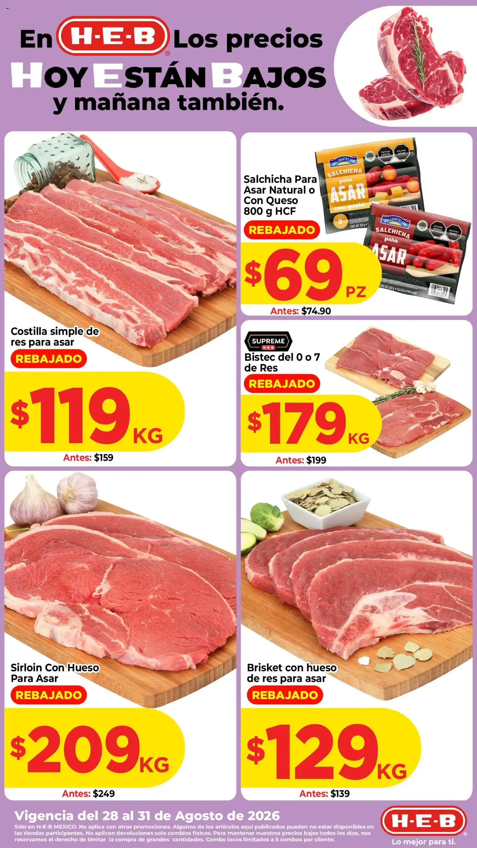 Catálogo de H-E-B: Los precios hoy están bajos y mañana también 28 de agosto al 31 de agosto 2026 - Pagina 1