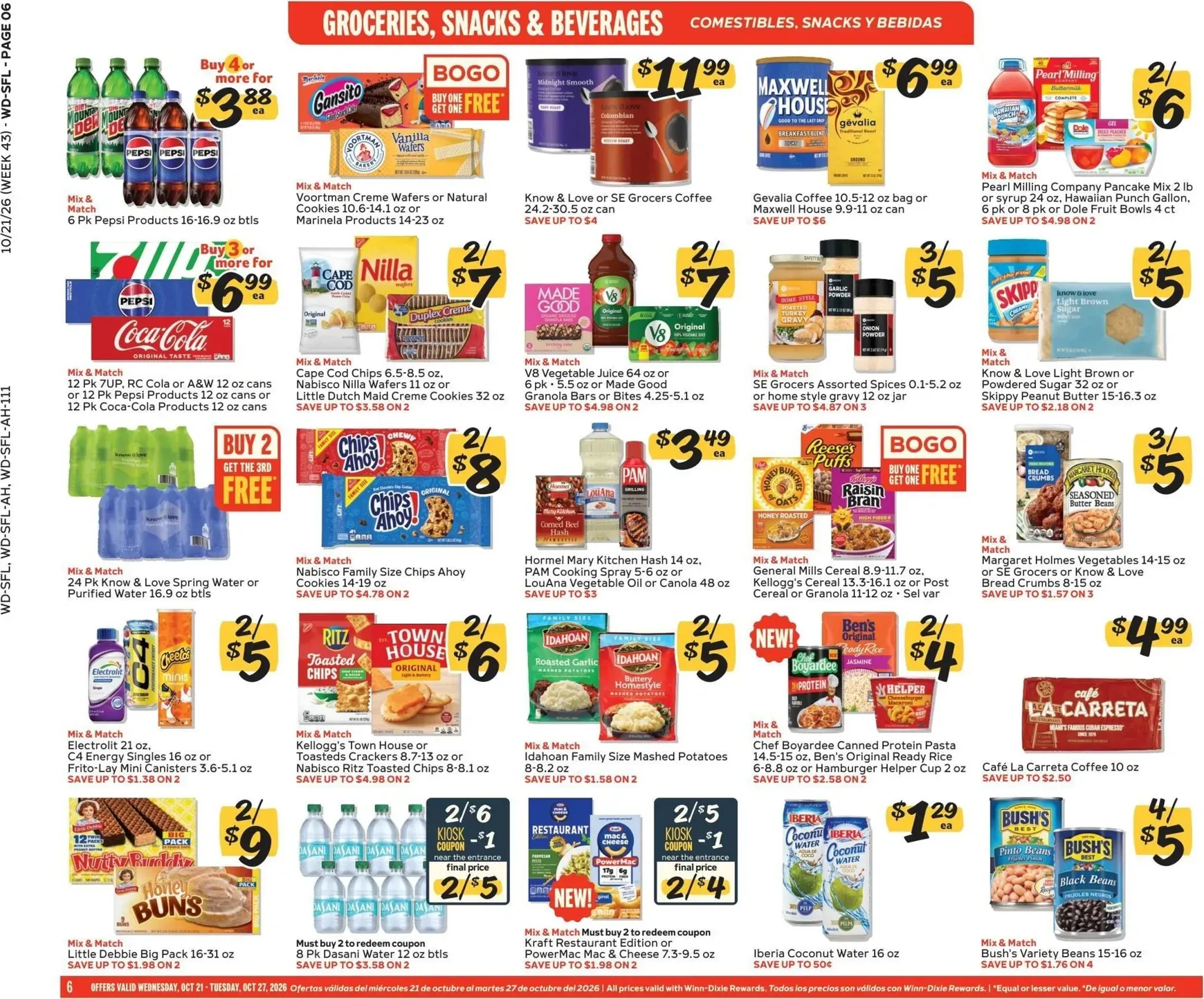 Weekly promotion Current Winn-Dixie leaflet valid from Wednesday 10/21/2026 to Tuesday 10/27/2026 spanning from October 21 to October 27 2026 - Page 6 for Catalogue 365