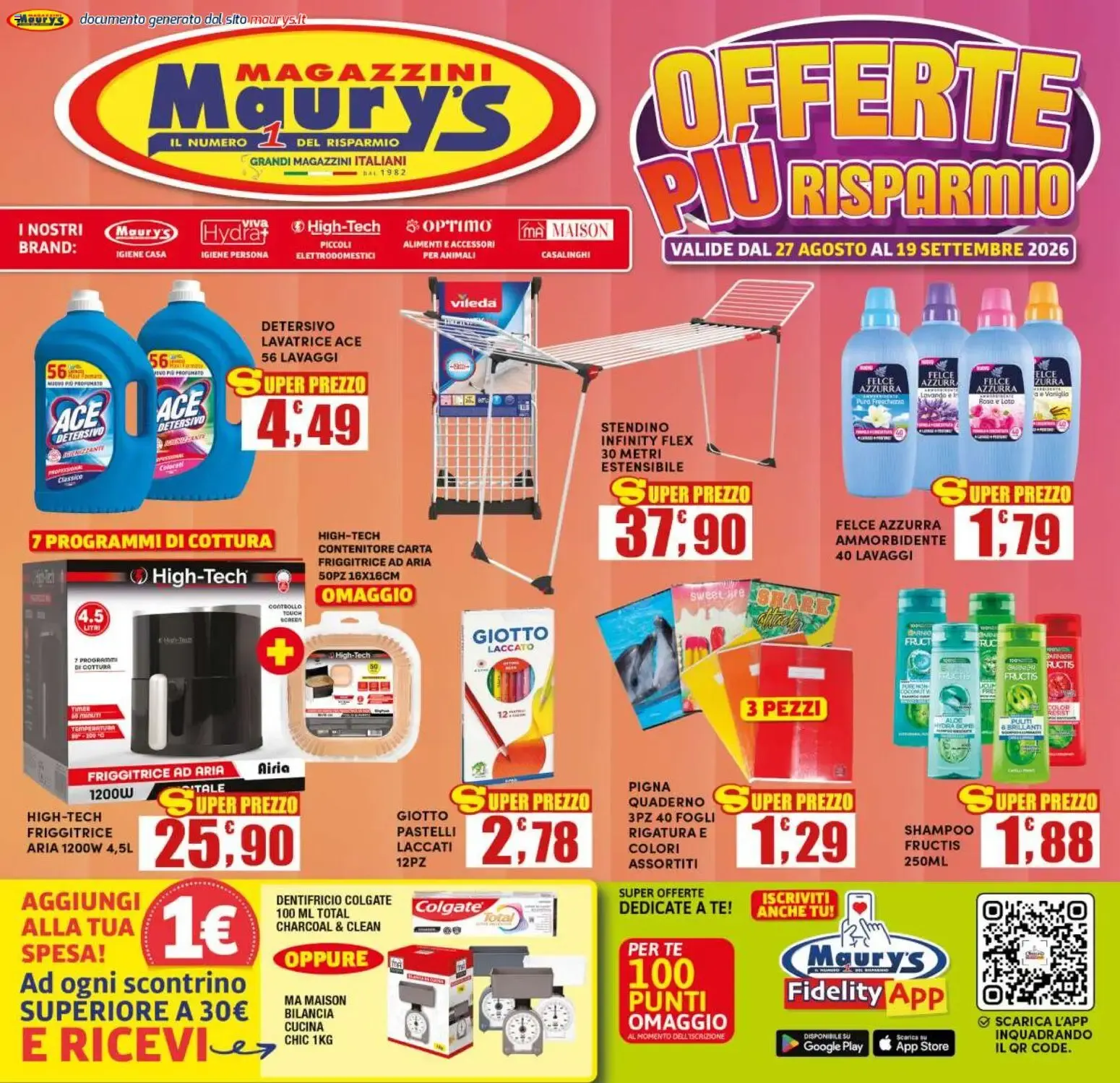 Maury's volantino dal 27/08/2026 - online Offerte da 27 agosto a 19 settembre di 2026 - Pagina del volantino 1