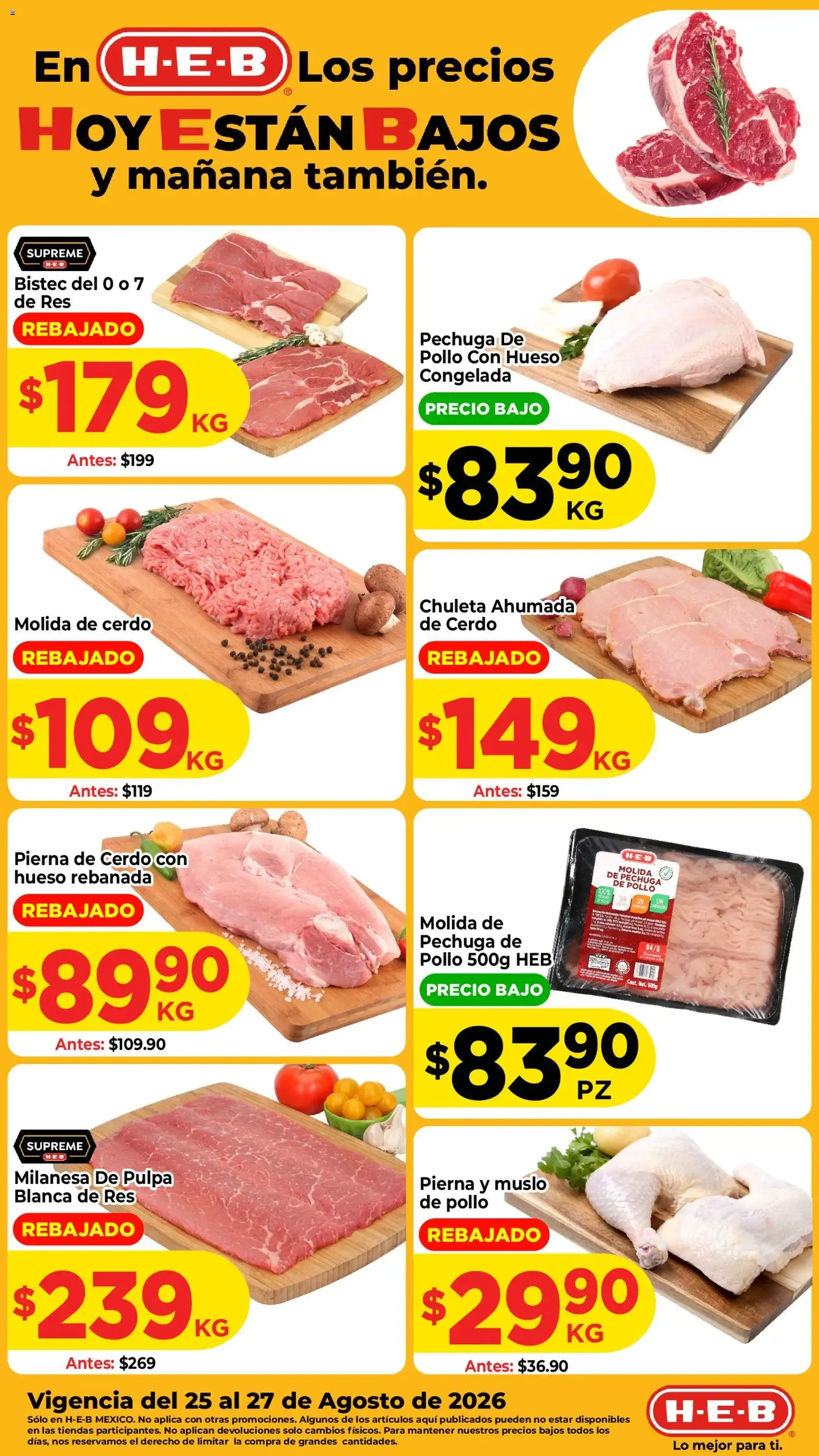 Catálogo de H-E-B folleto Ofertas (25/08/2026 - 27/08/2026) - catálogo en línea 25 de agosto al 27 de agosto 2026 - Pagina 1