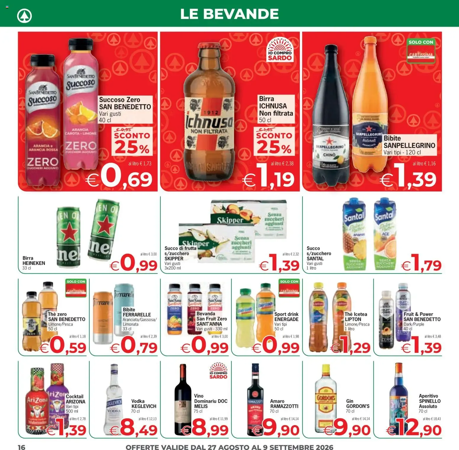 Despar Eurospar: Sconti Grandi Marche da 27 agosto a 9 settembre di 2026 - Pagina del volantino 16