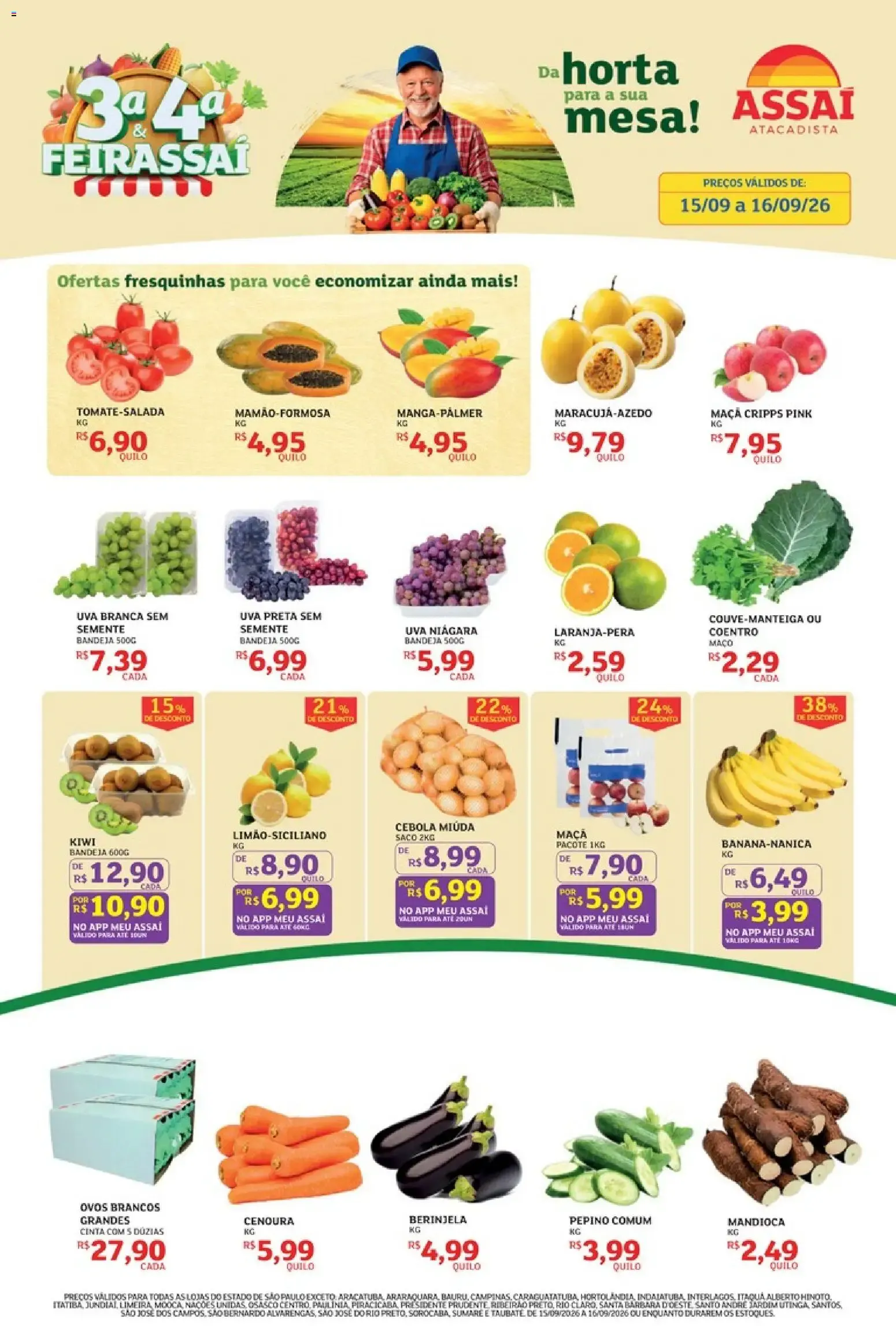 Encarte de Assaí Atacadista - 3ª e 4ª Feirassai: Ofertas de Hortifruti 15 de setembro até 16 de setembro 2026 - Pagina 1