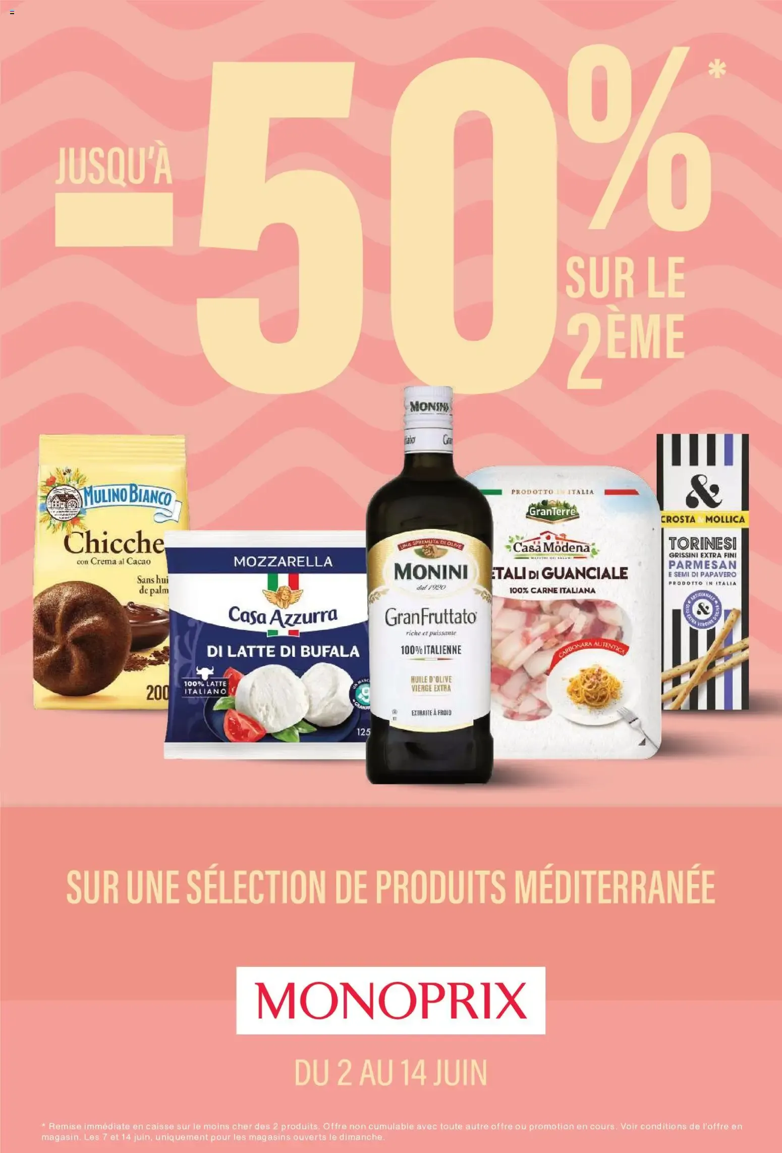 Monoprix: Hasta -50% en el 2do producto de una selección de productos mediterráneos