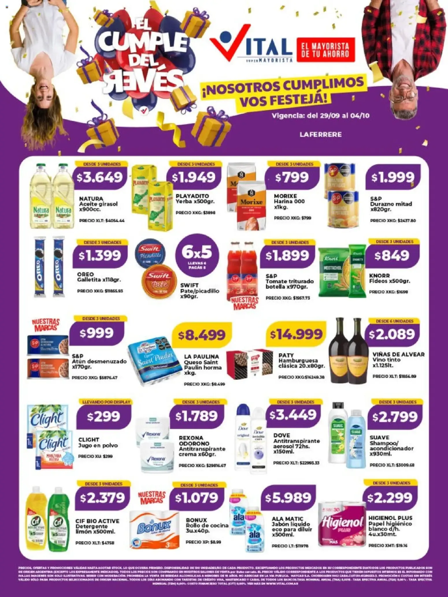 Ofertas de Vital - El Cumple del Revés 29 de septiembre al 4 de octubre 2026 - Página 1 del catálogo