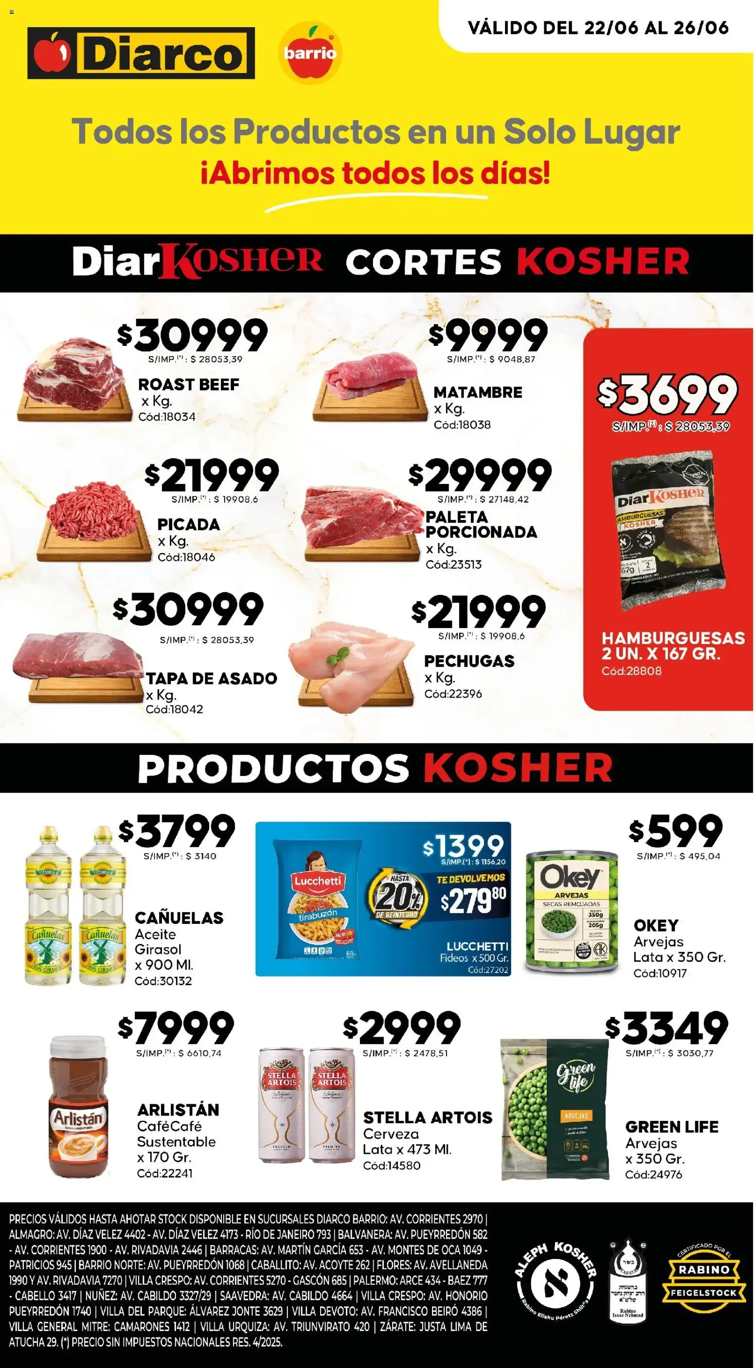 Ofertas de Diarco - Ofertas Kosher del 22/06/2026 - 26/06/2026 22 de junio al 26 de junio 2026 - Página 1 del catálogo