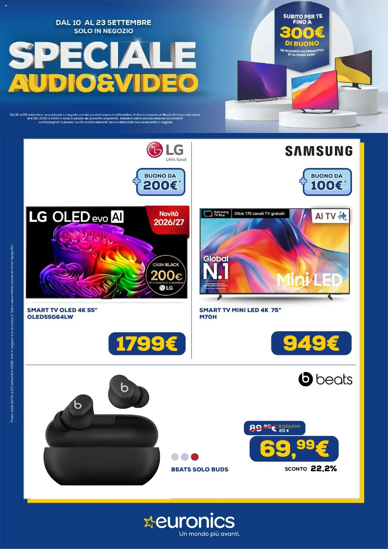 Nuovo Euronics volantino Audio Video dal 10/09/2026 > offerte anteprima 🛍️ da 10 settembre a 23 settembre di 2026 - Pagina del volantino 1