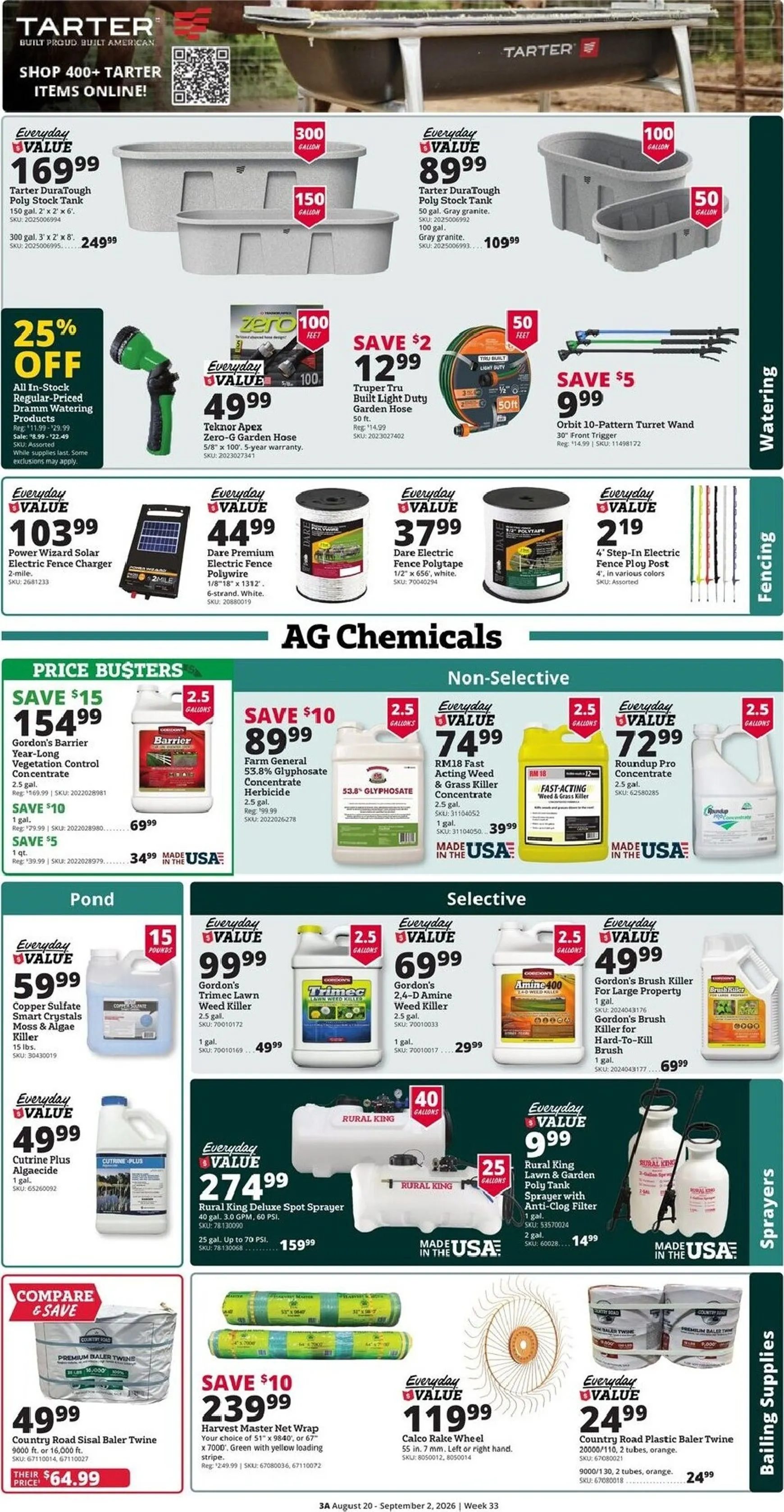 Weekly promotion Current Rural King leaflet valid from Thursday 08/20/2026 to Wednesday 09/02/2026 spanning from August 20 to September 2 2026 - Page 3 for Catalogue 365
