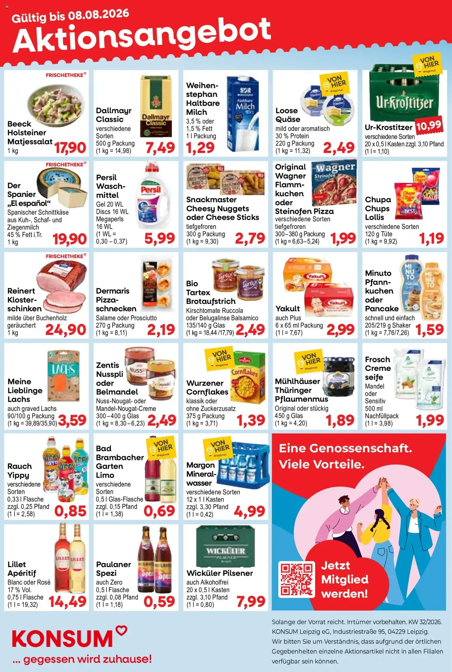 KONSUM Aktionsangebot von 3. August bis 8. August 2026 - Prospekt seite 1