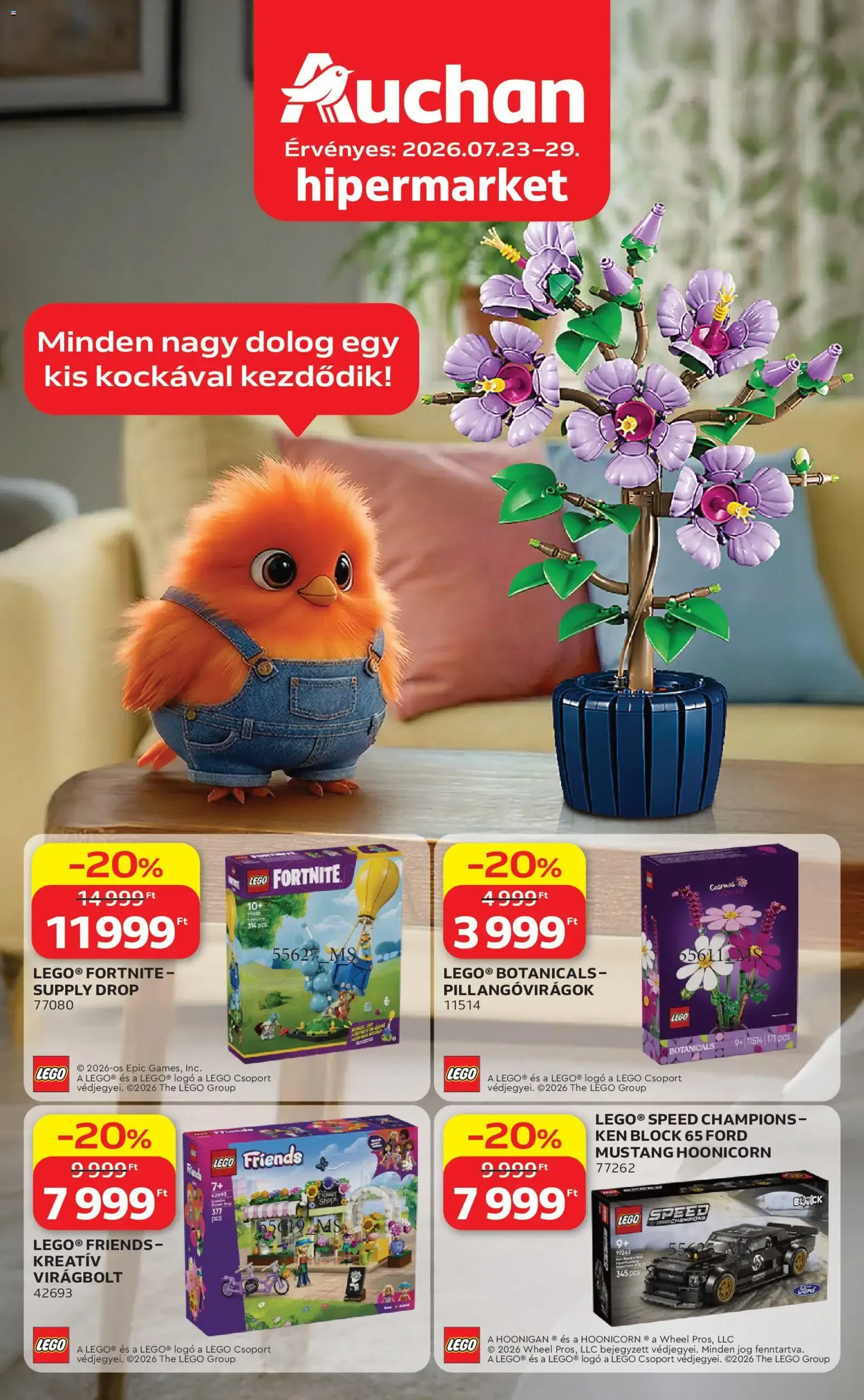 Katalógus Auchan Lego ajánlatok - 2026.07.23. -tól/töl > akció, lapozható szórólap 🛍️ július 23.-tól július 29.-ig 2026. - Oldal 1