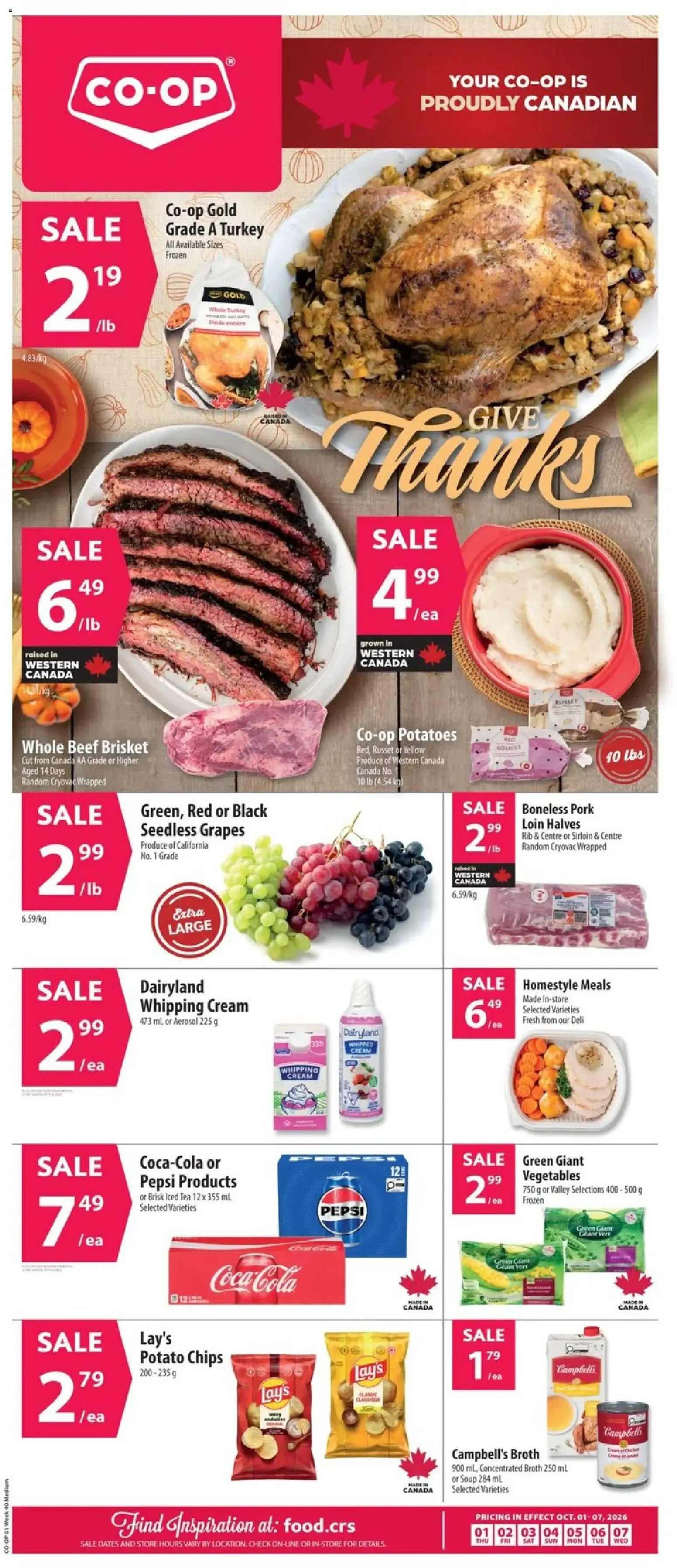 Co-op Give Thanks Flyer from October 1 to October 7 2026 - flyer page 1