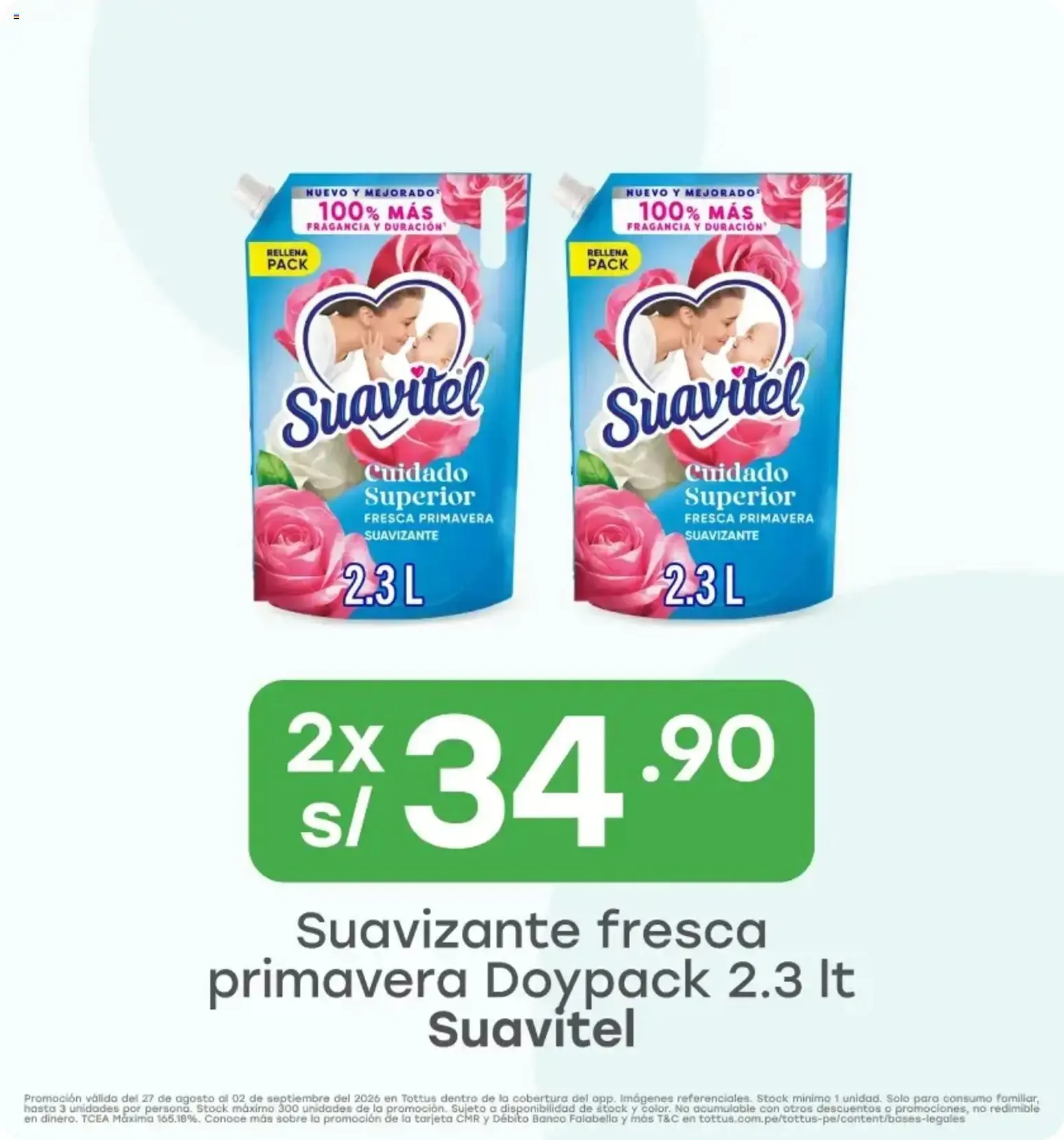 Catalogo de Promoción Suavitel fresca primavera Doypack 2.3 Lt 27 de agosto al 2 de setiembre 2026 - Pag 1