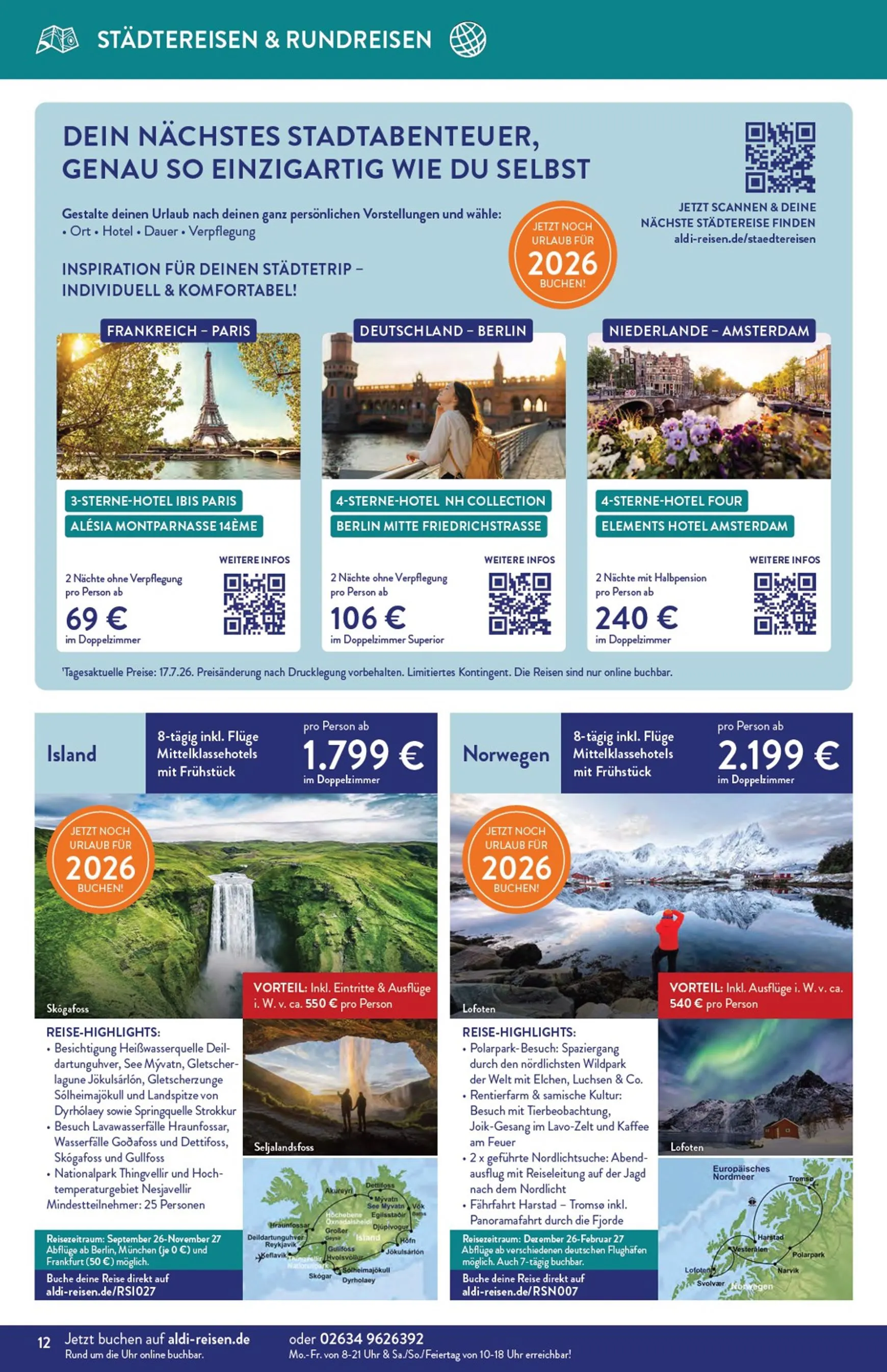 ALDI REISEN - Die Welt Entdecken! (Ausgabe August) von 3. August bis 31. August 2026 - Prospekt seite 12