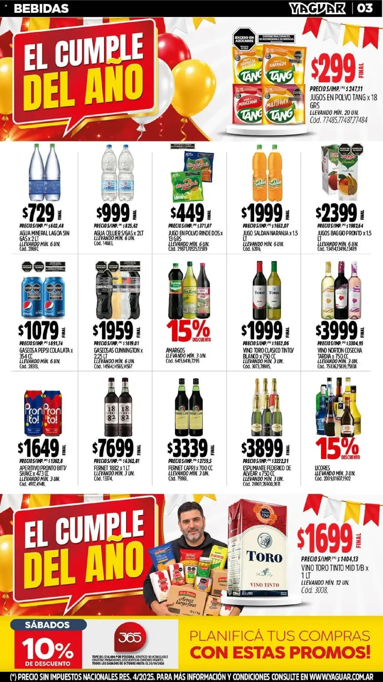 Ofertas de Mayorista Yaguar - El Cumple del Año 19 de octubre al 25 de octubre 2026 - Página 4 del catálogo