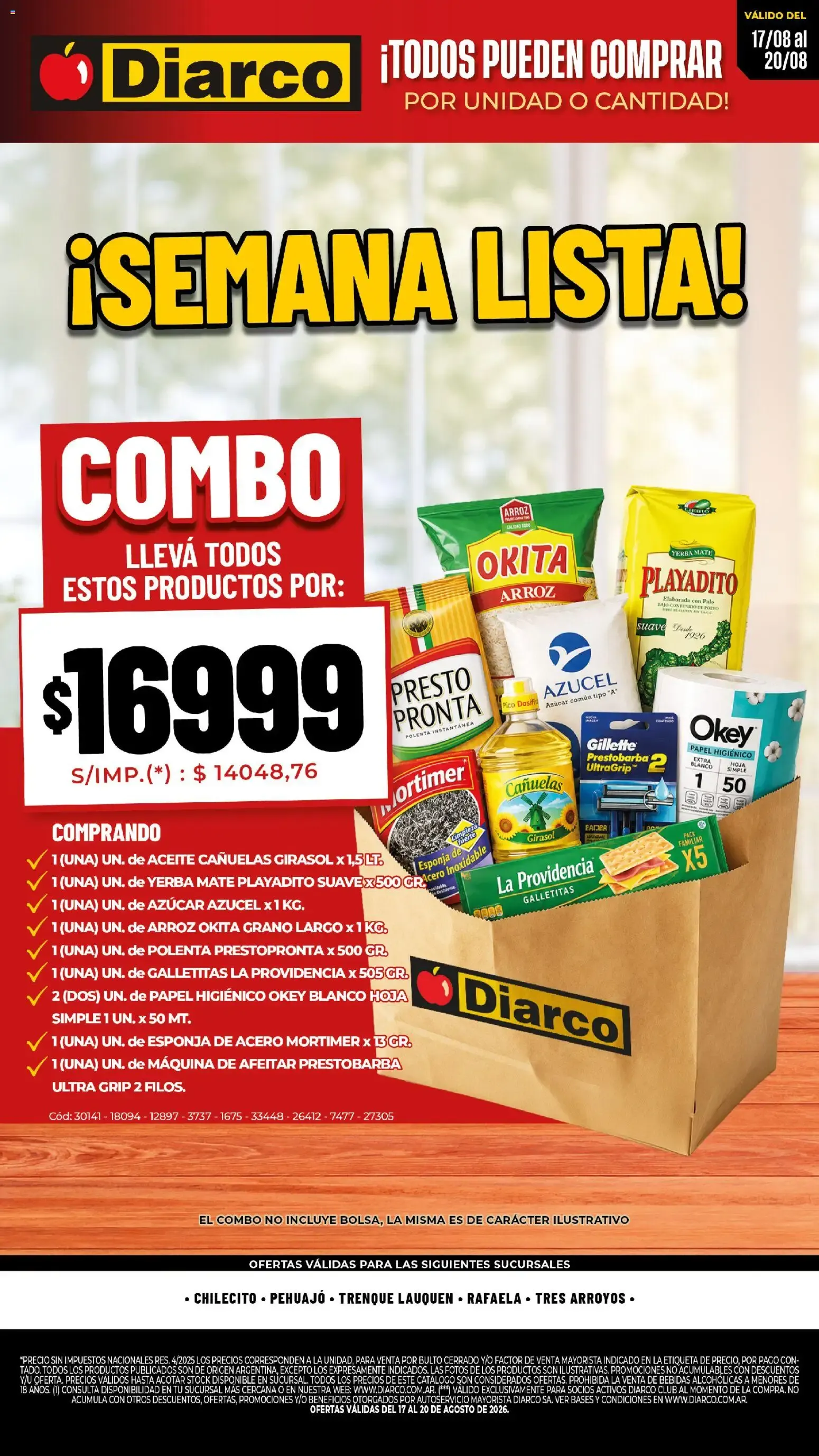 Ofertas de Diarco - Semana Lista del 17/08/2026 - 20/08/2026 17 de agosto al 20 de agosto 2026 - Página 1 del catálogo