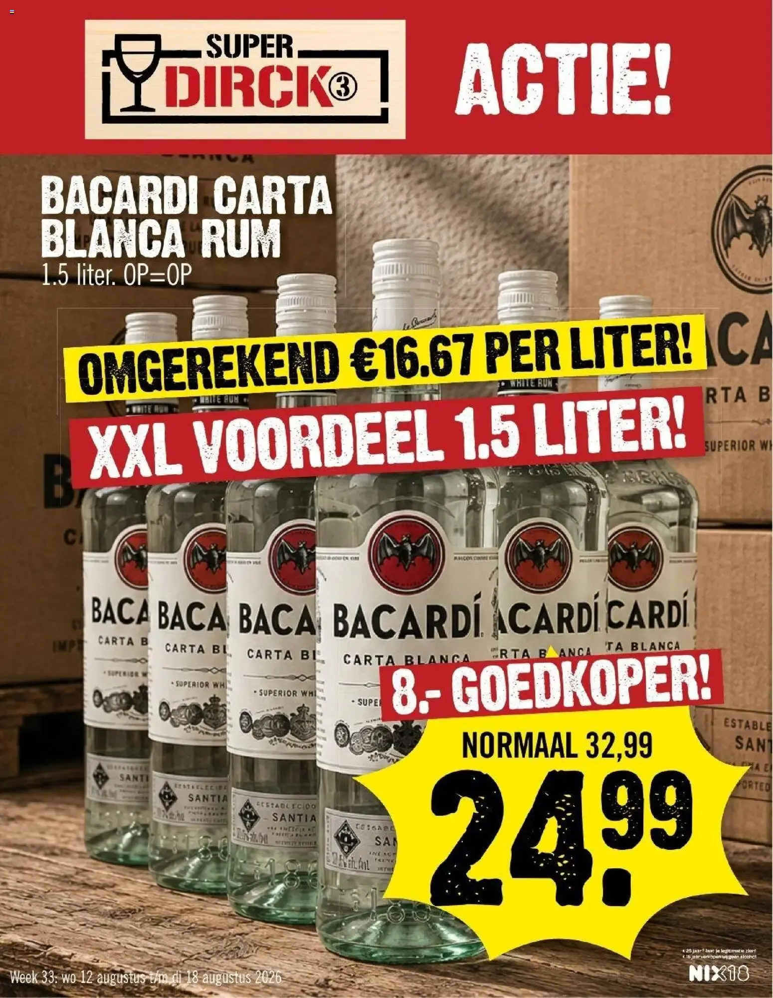 Super Dirck: Oferta Bacardi Carta Blanca Rum van 12 augustus tot 18 augustus 2026 - Folder pagina 1