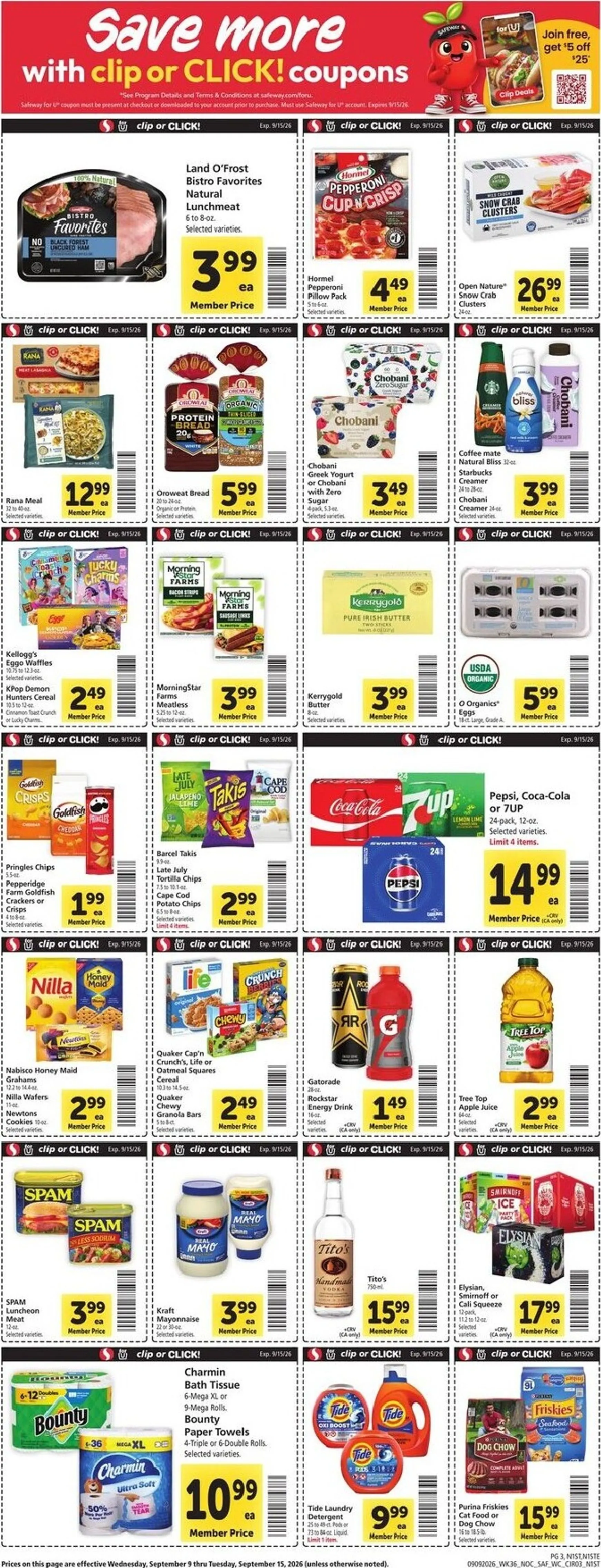 Weekly ad Current Safeway leaflet valid from Wednesday 09/09/2026 to Tuesday 09/15/2026 from September 9 to September 15 2026 - Page 3