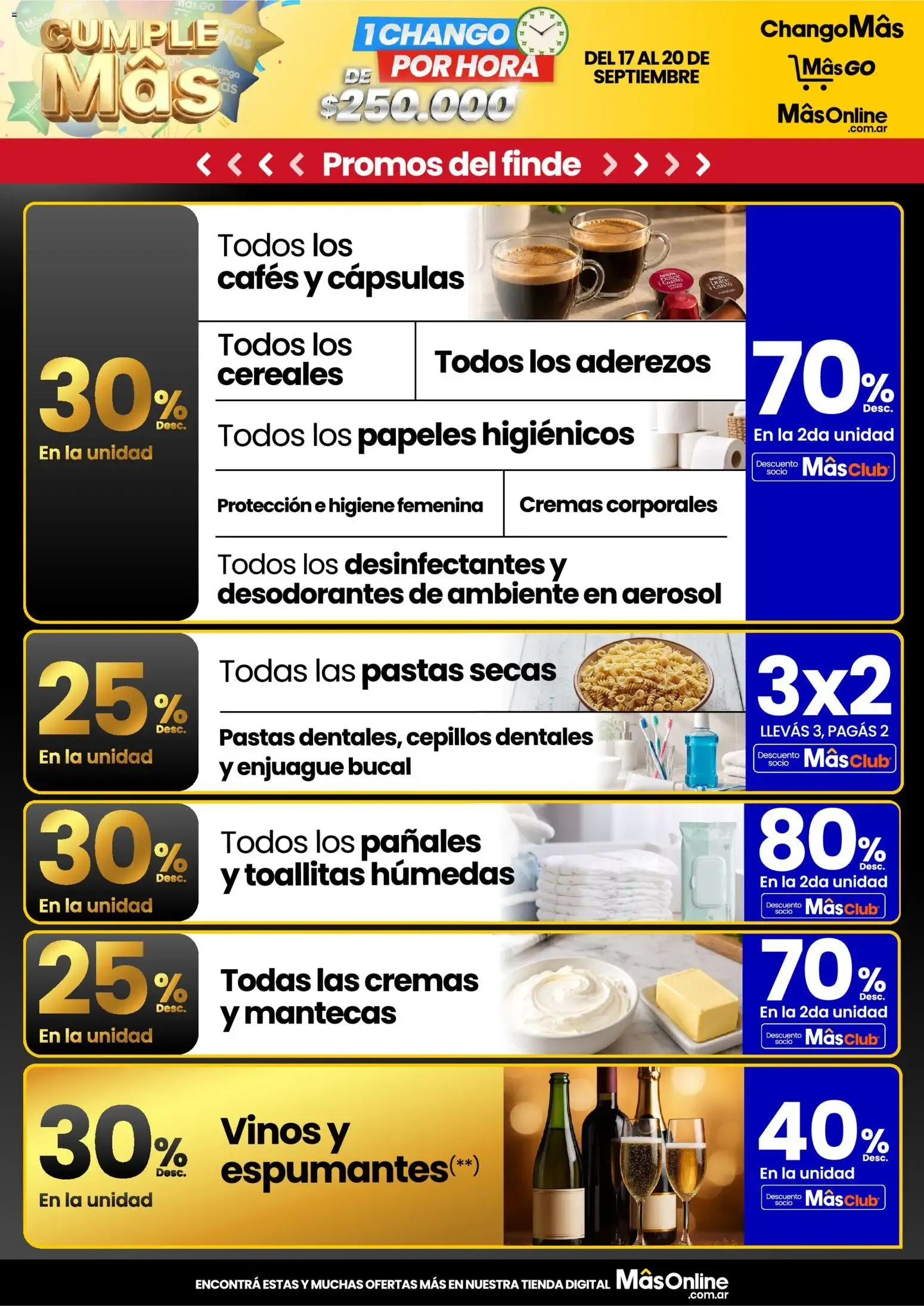 Ofertas de ChangoMás - Promos del Finde: Del 17 al 20 de Septiembre 17 de septiembre al 20 de septiembre 2026 - Página 1 del catálogo