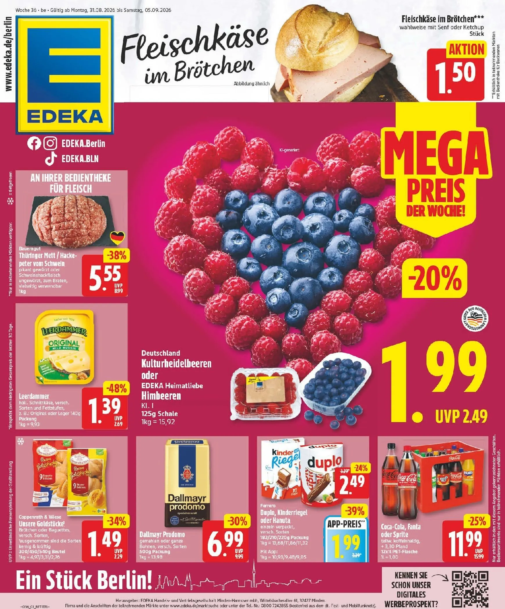 Edeka Prospekt nächste Woche – von Montag 31.08.2026 bis Samstag 05.09.2026 von 31. August bis 5. September 2026 - Prospekt seite 1