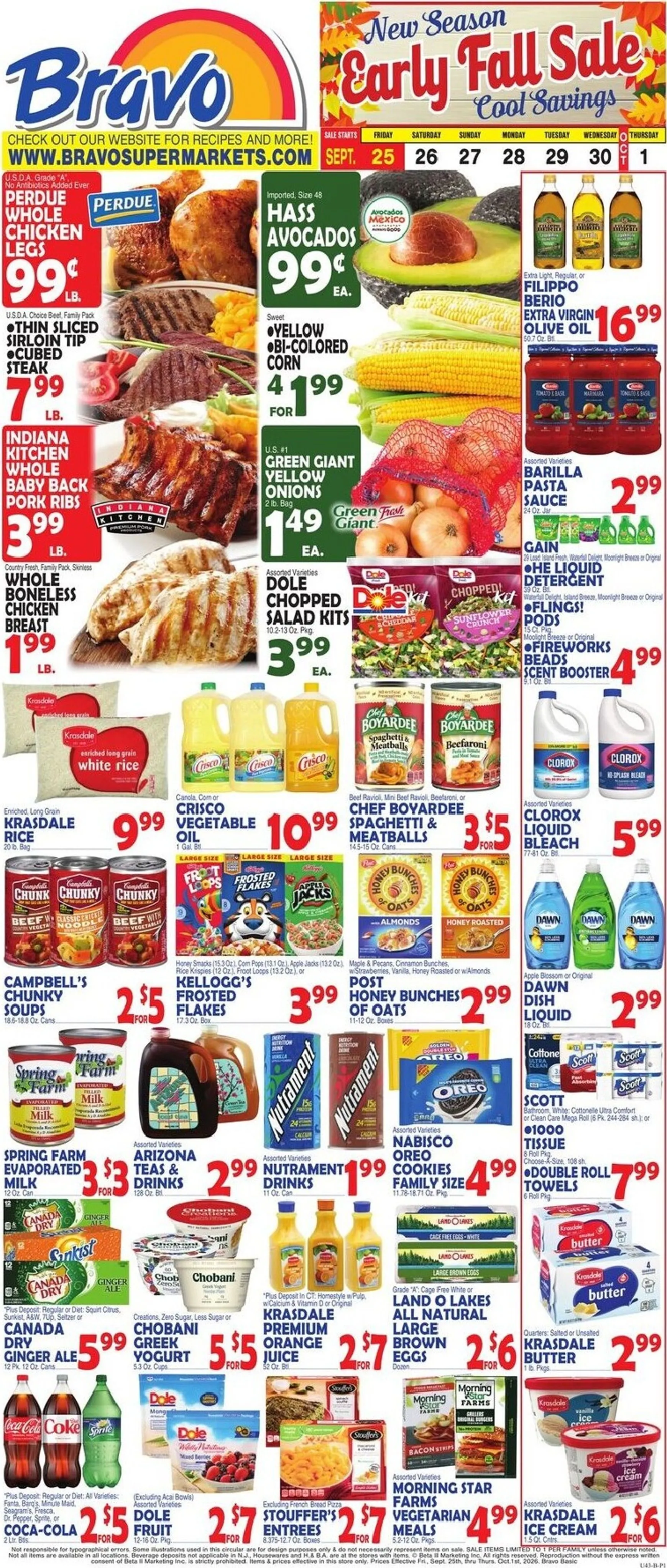 Weekly ad Current Bravo leaflet valid from Friday 09/25/2026 to Thursday 10/01/2026 from September 25 to October 1 2026 - Page 1