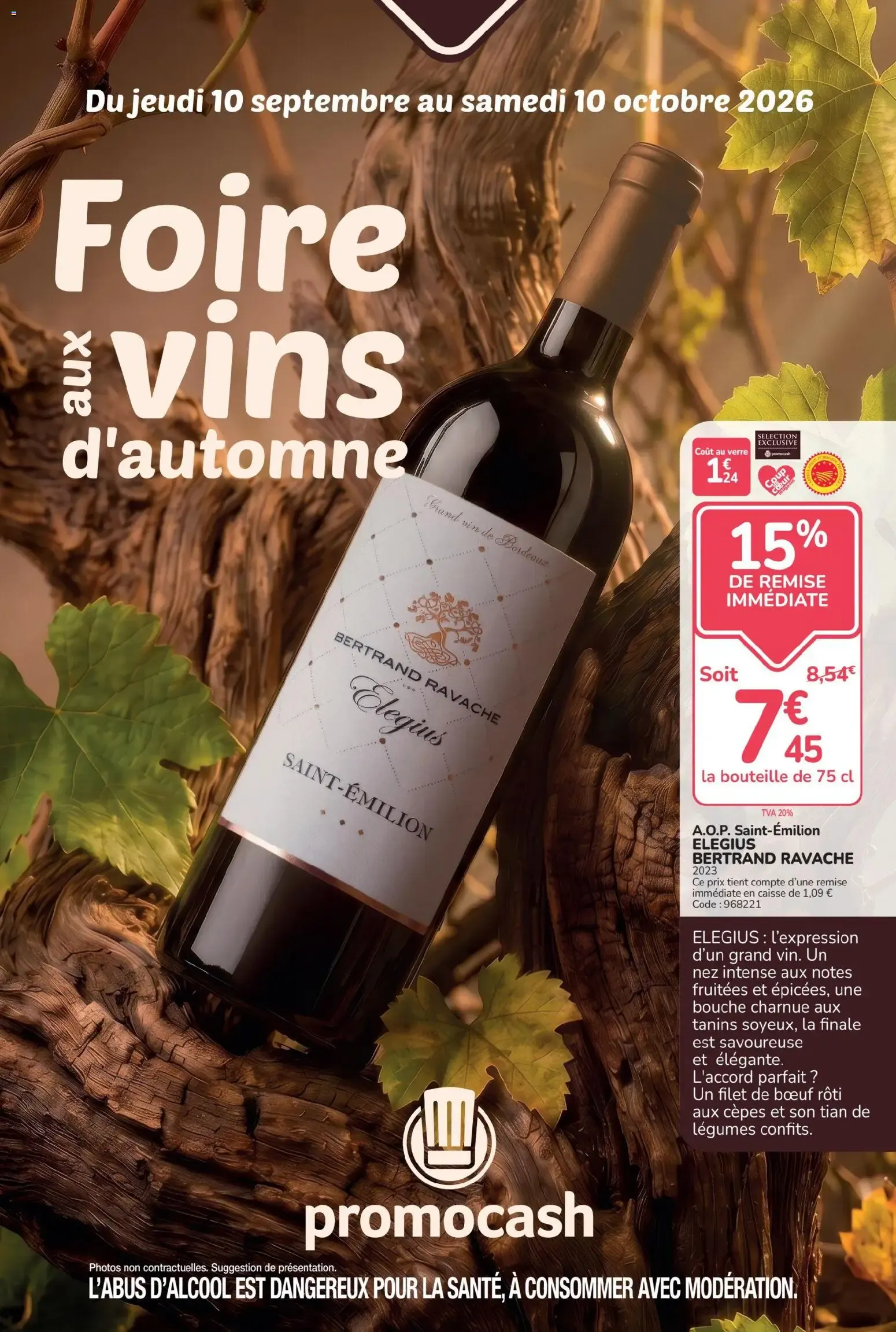 Promocash Foire aux vins à partir du 10/09/2026 - promo en ligne du 10 septembre au 10 octobre 2026 - Catalogue page 1