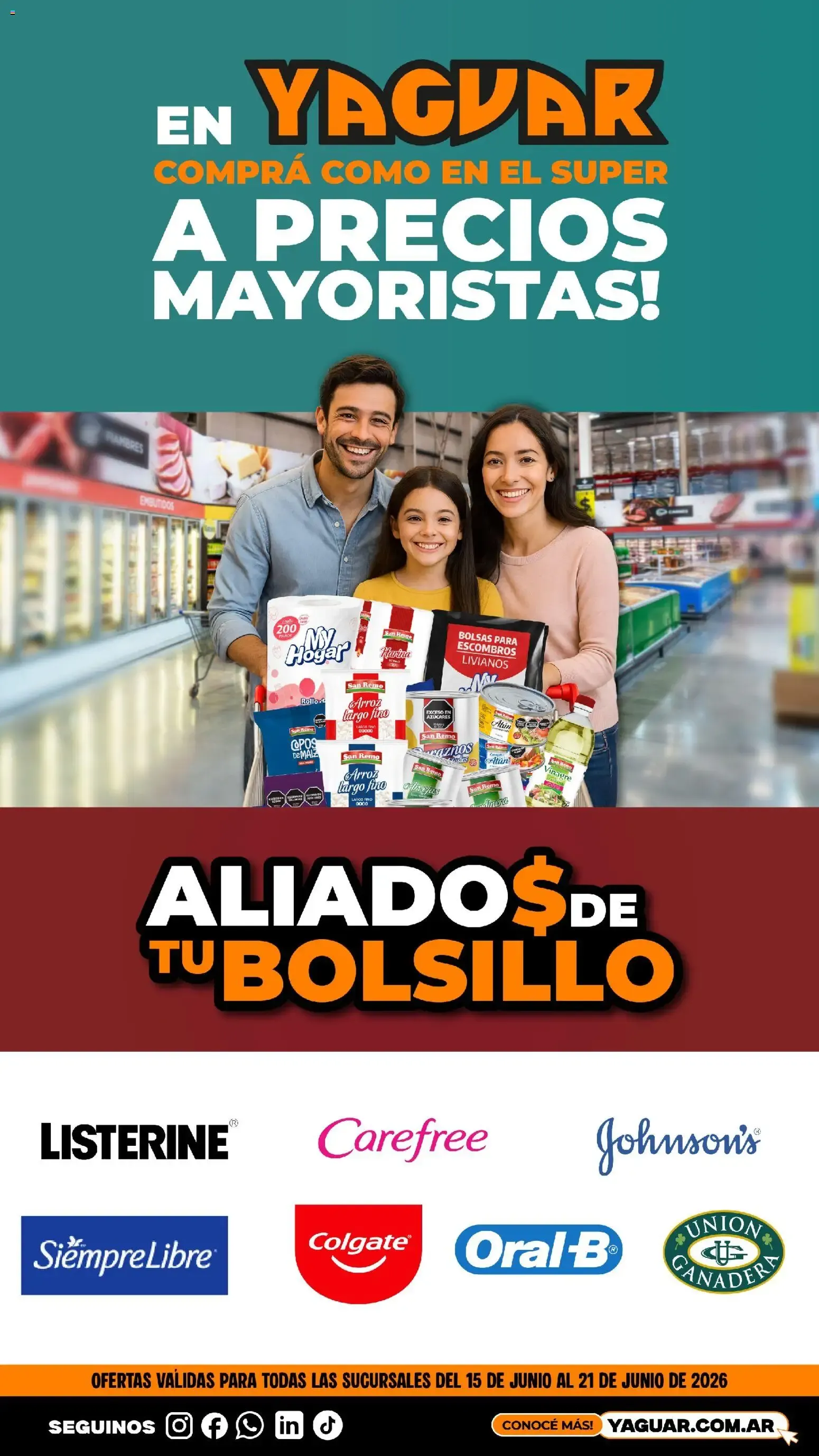 Ofertas de Yaguar: Comprá como en el super a precios mayoristas - Aliados de tu bolsillo 15 de junio al 21 de junio 2026 - Página 1 del catálogo