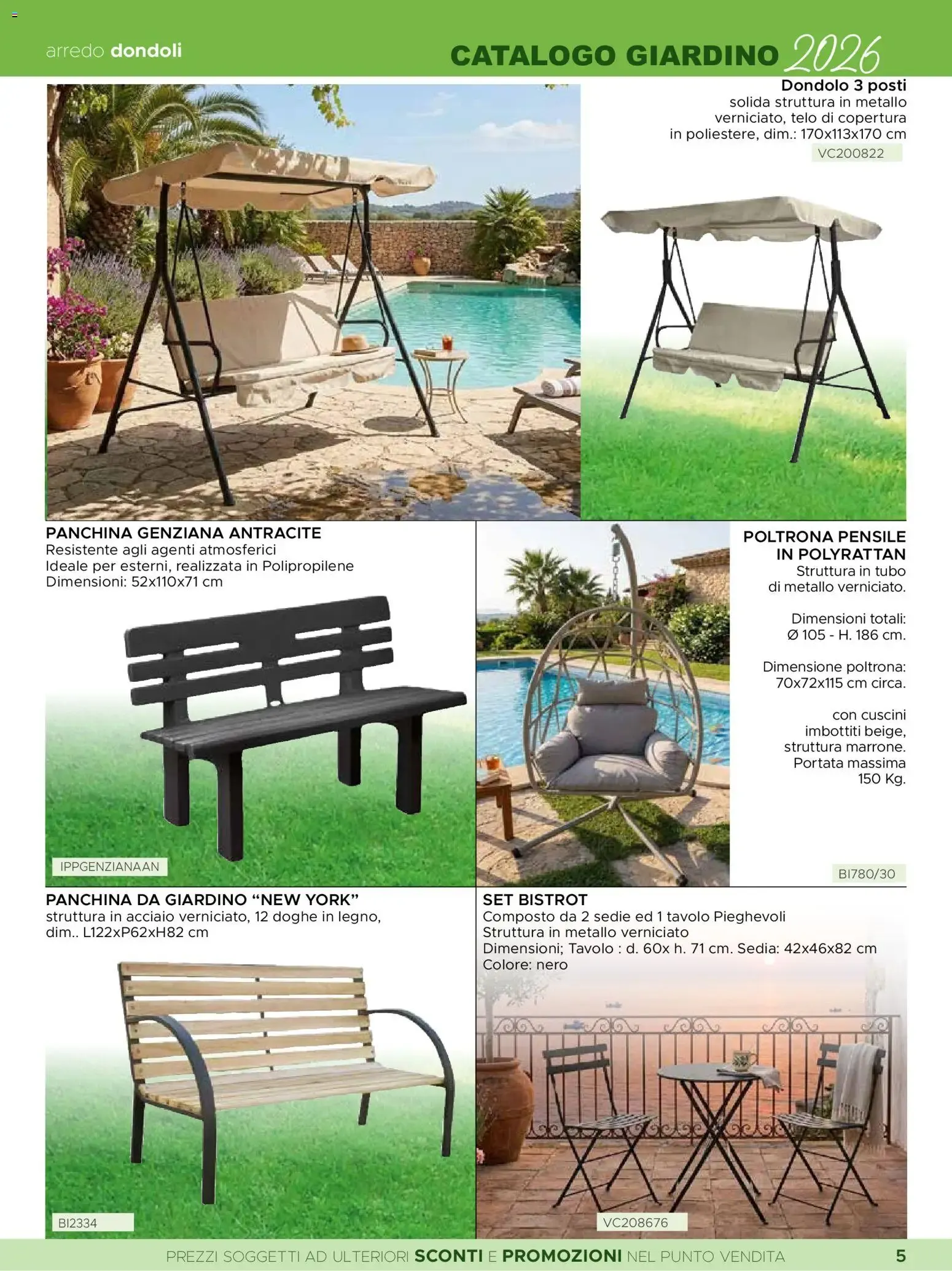 La Prealpina Catalogo Giardino Arredo Esterno Tempo Libero 2026 da 8 giugno a 10 agosto di 2026 - Pagina del volantino 5
