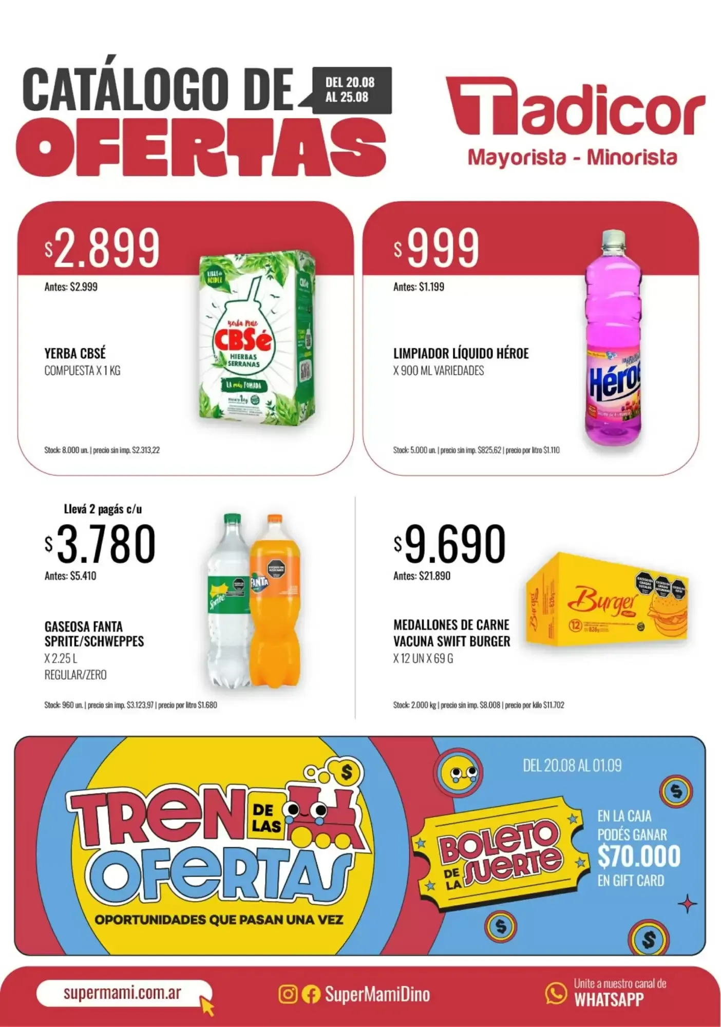 Ofertas de Catálogo Supermercados Tadicor semana 34 20 de agosto al 25 de agosto 2026 - Página 1 del catálogo