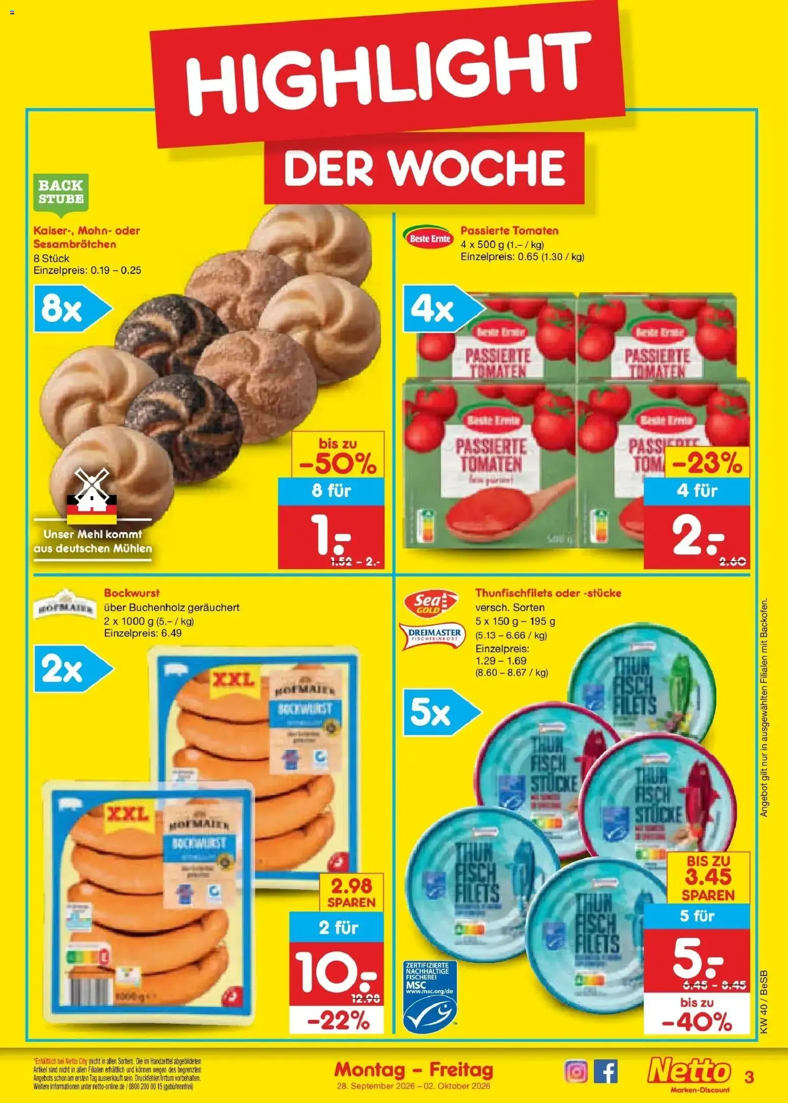 Netto Marken-Discount Prospekt Kremmen (ab 28.09.2026) » Angebote von 28. September bis 2. Oktober 2026 - Prospekt seite 3