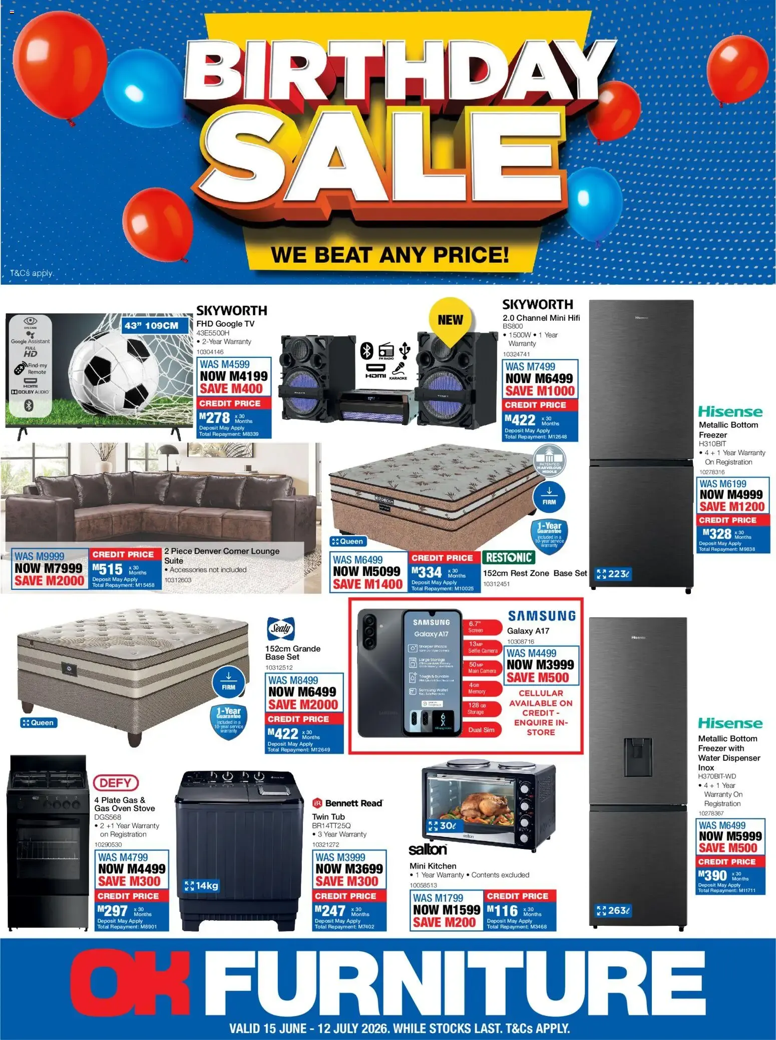 OK Furniture Birthday Sale from 15 June to 12 July 2026 - Catalogue Page 1