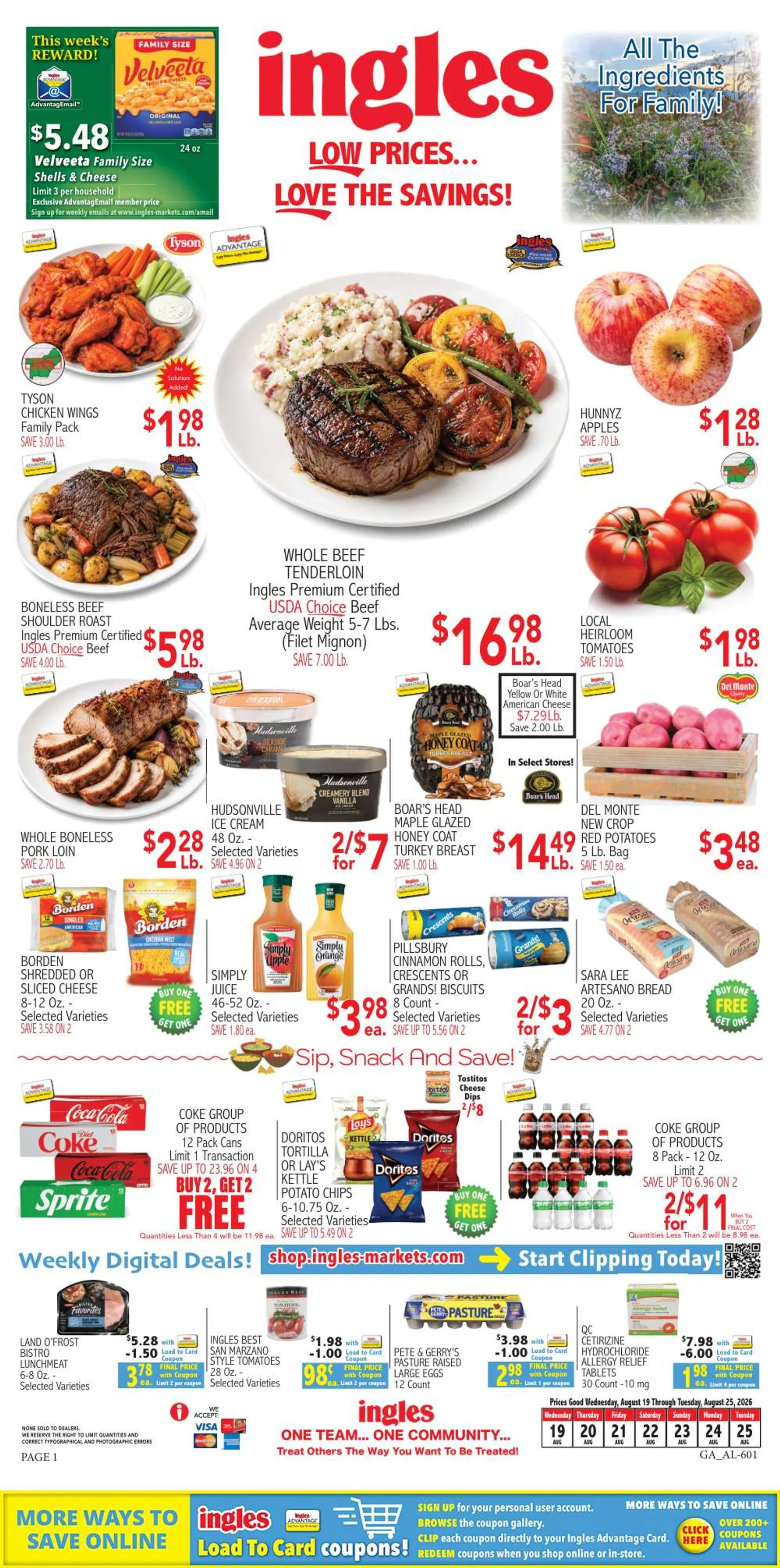 Weekly promotion Current Ingles Markets leaflet valid from Wednesday 08/19/2026 to Tuesday 08/25/2026 spanning from August 19 to August 25 2026 - Page 8 for Catalogue 365