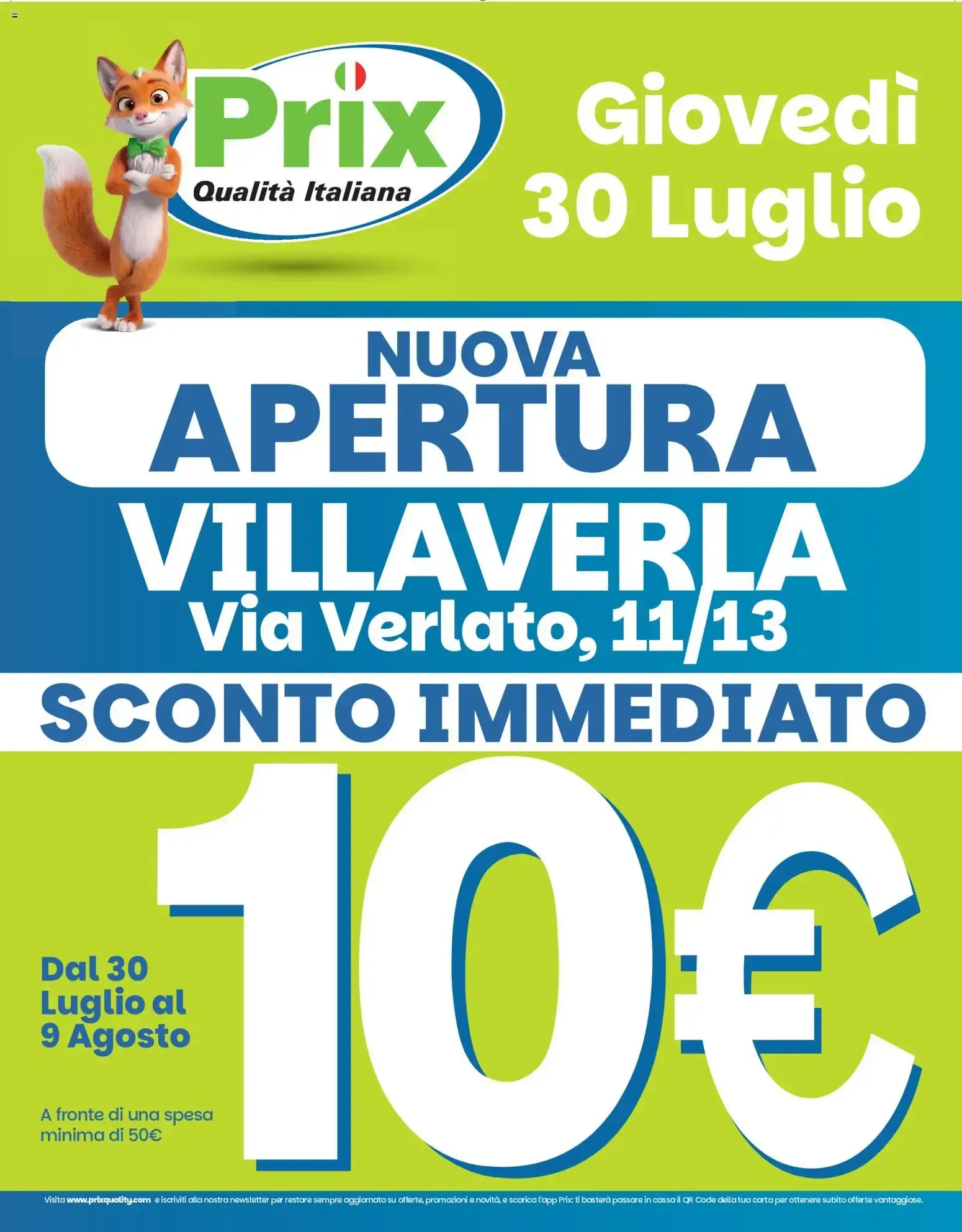 Nuova Apertura Prix Villaverla - Sconto Immediato da 30 luglio a 9 agosto di 2026 - Pagina del volantino 1