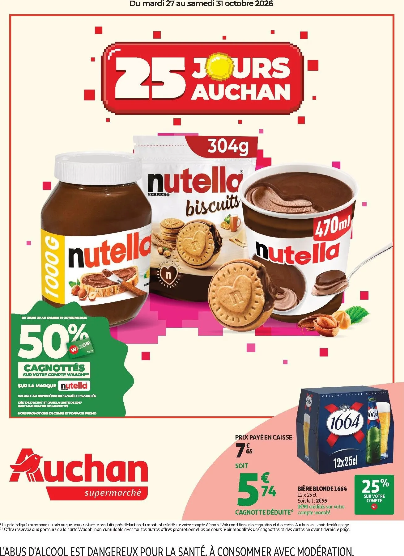 Current Auchan supermarché - 25 jours leaflet valid from du mardi 27/10/2026 to du samedi 31/10/2026