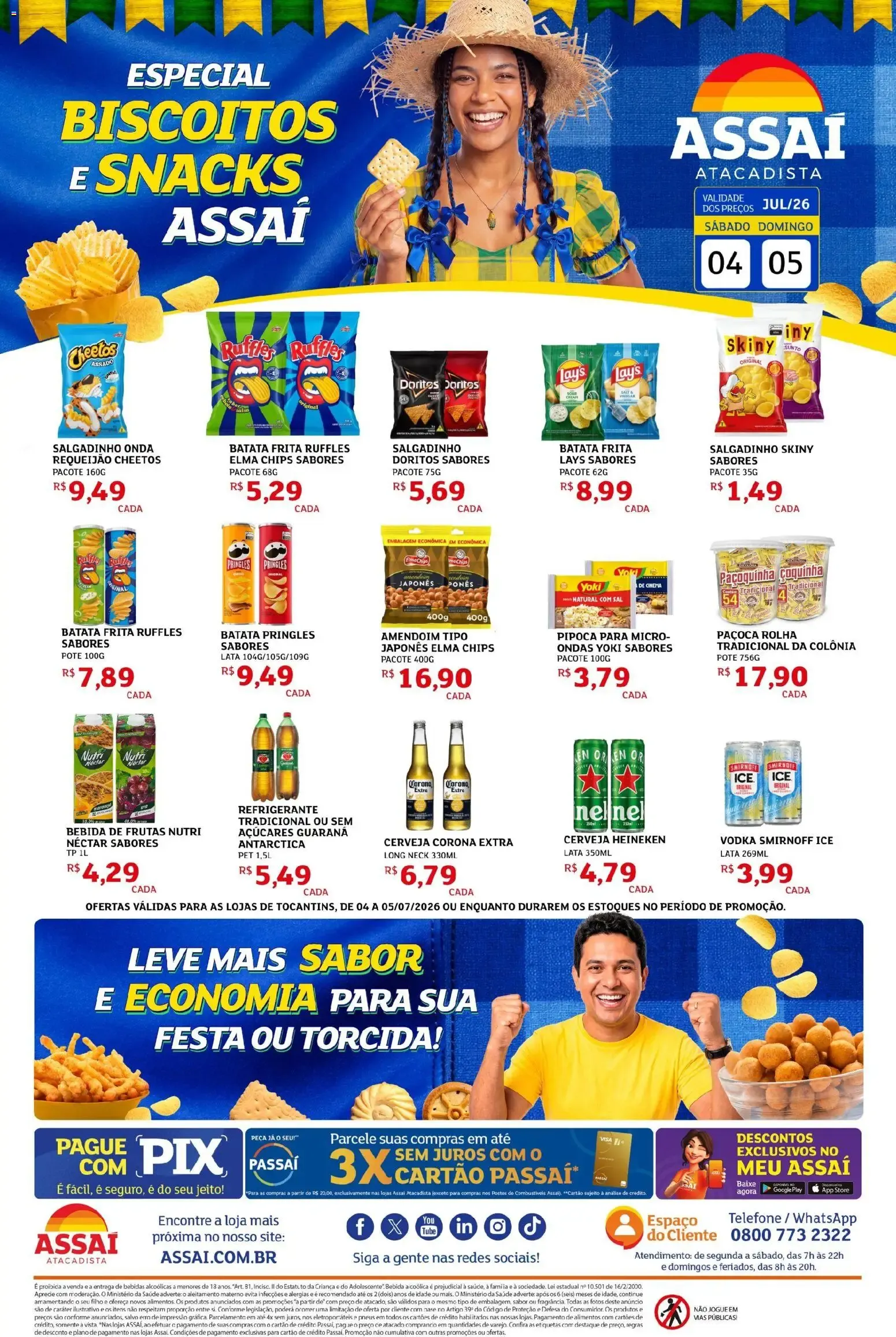 Encarte de ESPECIAL BISCOITOS E SNACKS ASSAÍ 4 de julho até 5 de julho 2026 - Pagina 1