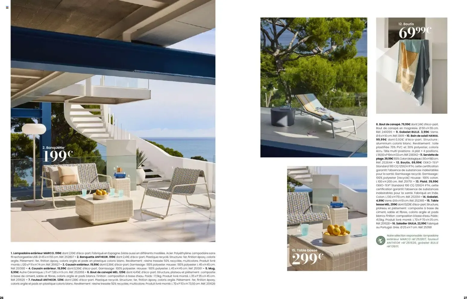 Maisons du Monde Évasion Estivale Collection Outdoor 2026 du 2 septembre au 31 décembre 2026 - Catalogue page 14